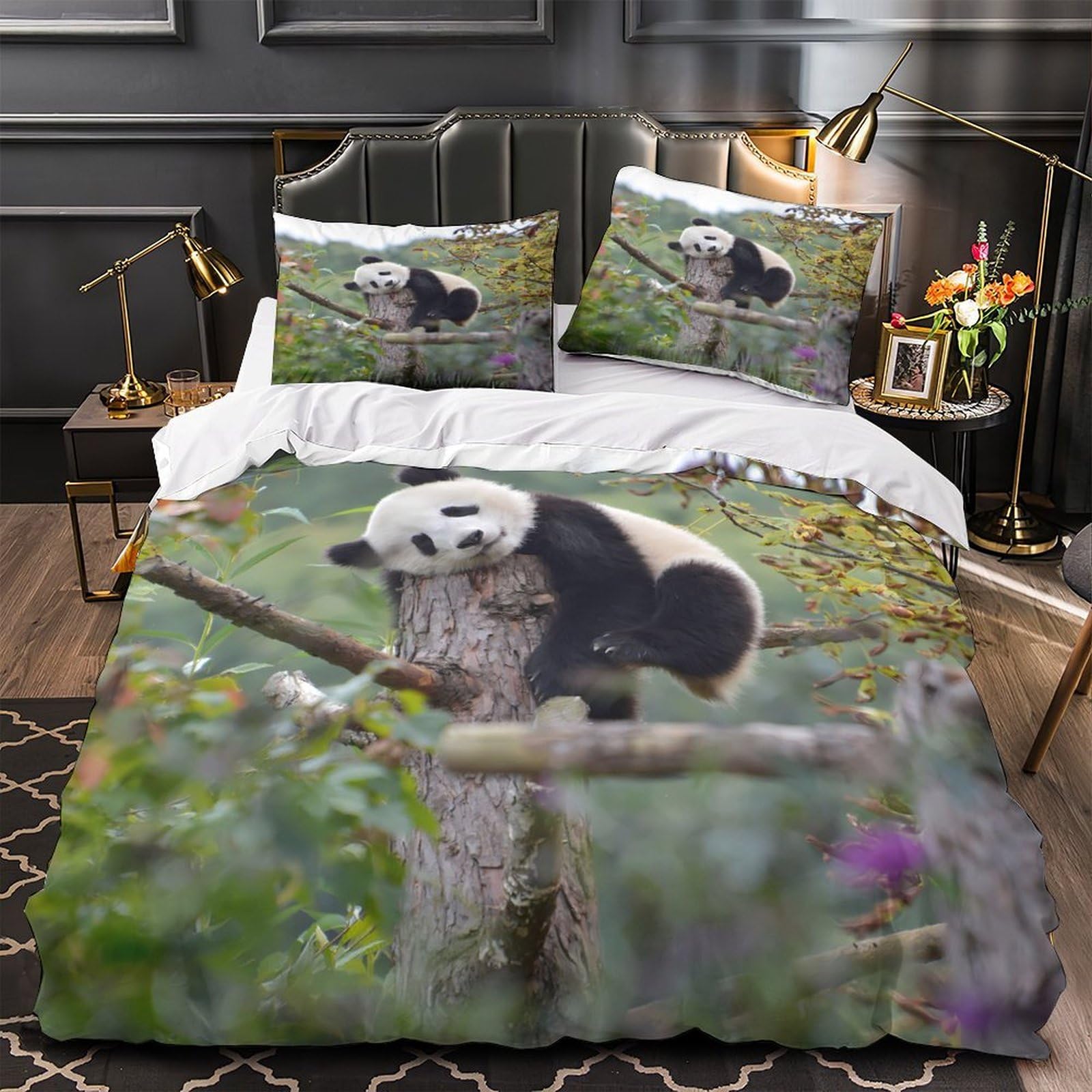 Housse de couette palmier 200x200 microfibre hypoallergénique ultra douce