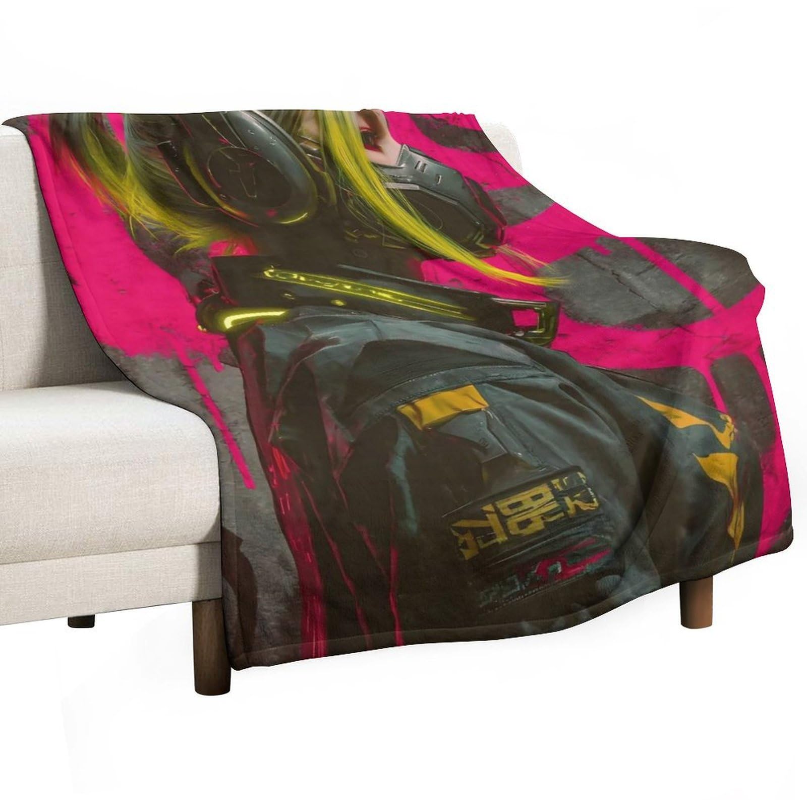 YHGSREUOH Neon Shadow (1) Flannel Blankets Fleece Soft Throw Lightweight Plush Gifts for Couch, Bed, Cozy Sofa Plush, Chair, Lovers 100x130cm(40x50in)