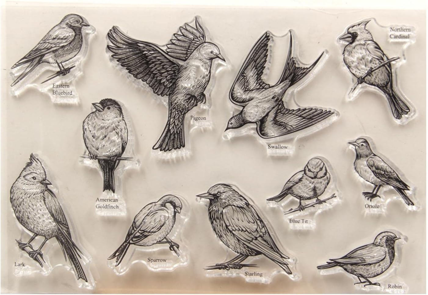 Sellos de goma para manualidades, Sellos transparentes para pájaros, álbum de recortes, papel artesanal, sello transparente