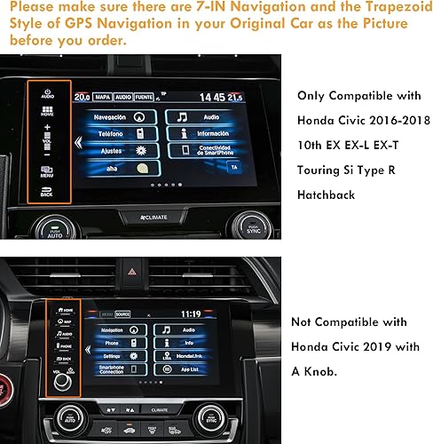 Miniatura 9 de Moonlinks Protector de pantalla compatible con Honda Accord 2023 2024 de 12.3 pulgadas, protector de pantalla de vidrio templado, dureza 9H, se