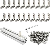 Vista 23 de 20 juegos de 10 soportes de extrusión de 1 "x 1" Serie 1010 Juego de conectores de perfiles de extrusión de aluminio, 20 piezas de 10 esquinas