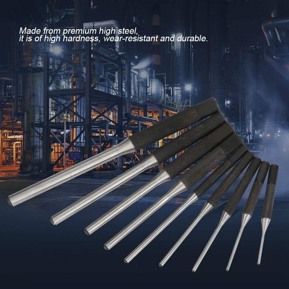 9-Piece Roll Pin Punch Set, Centre Punch Set Durable Steel Roll Pin Punch Set, Mechanics Professional Tool Kit Come with a Handy Carrying Bag