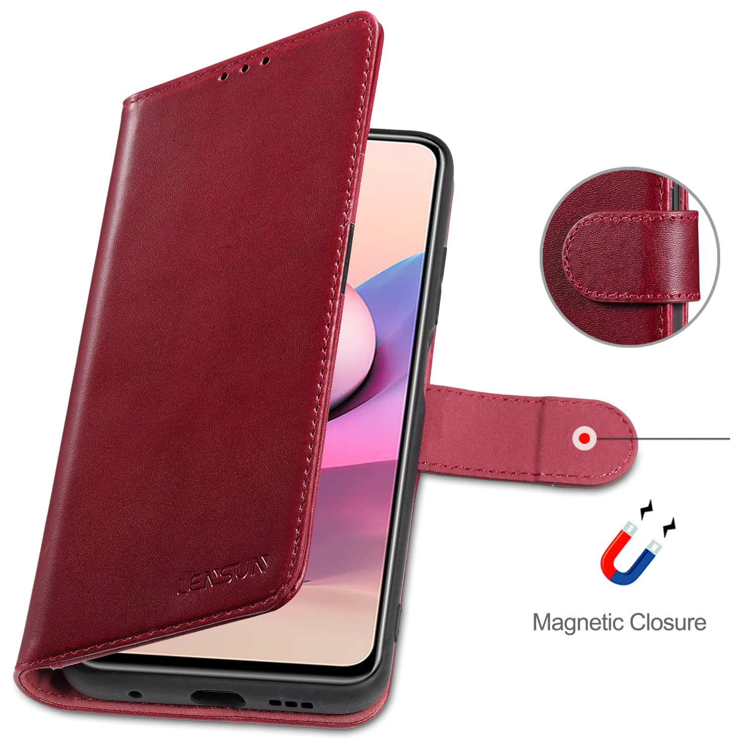 ELISORLI Custodia A Portafoglio Per Xiaomi Redmi Note 10 5G / Poco M3 Pro | Pelle PU Con Cinturino Da Polso E 6 Slot - 2
