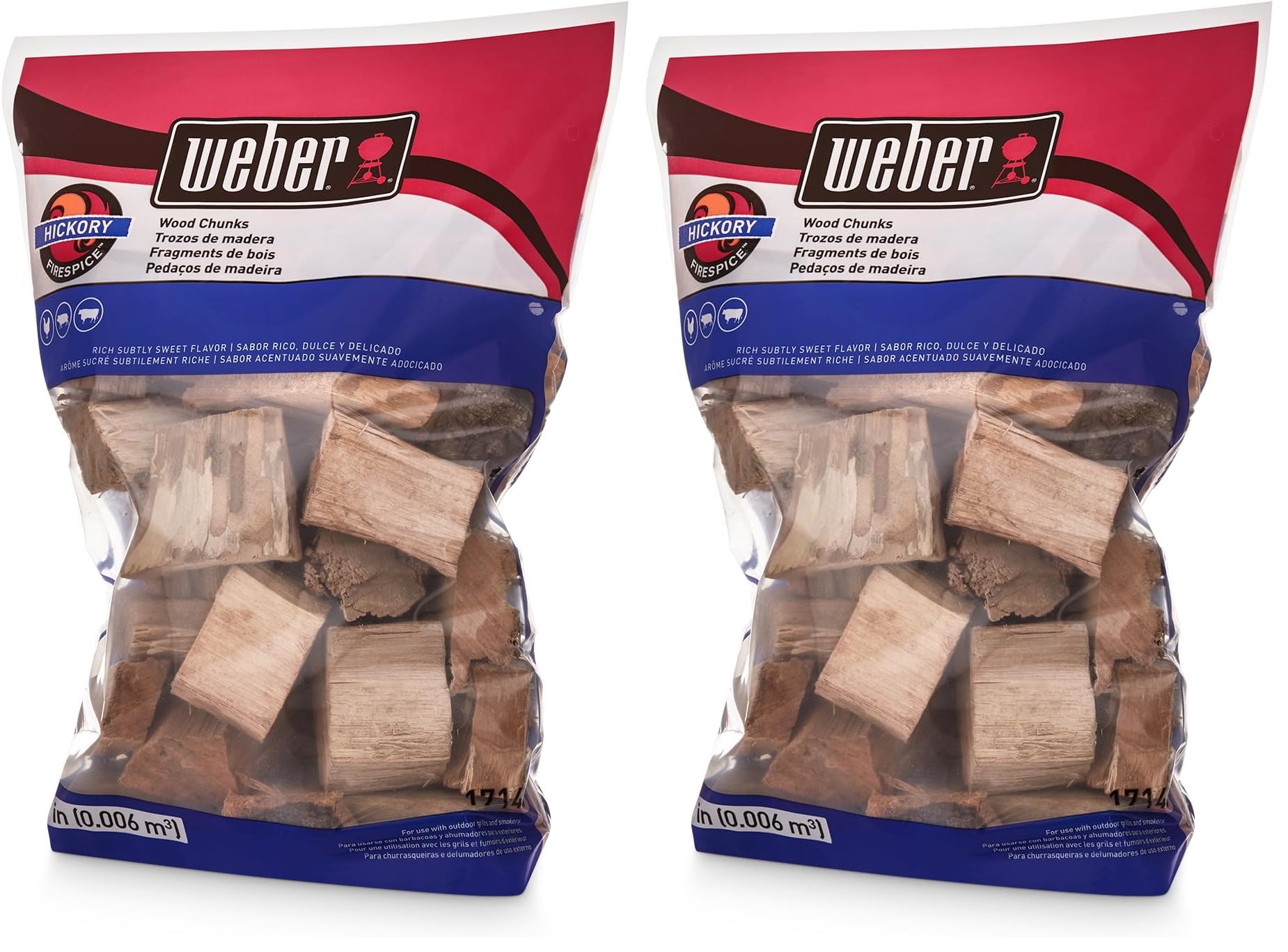 Lascas de Madeira Hickory para Defumação Weber (1,5 kg)