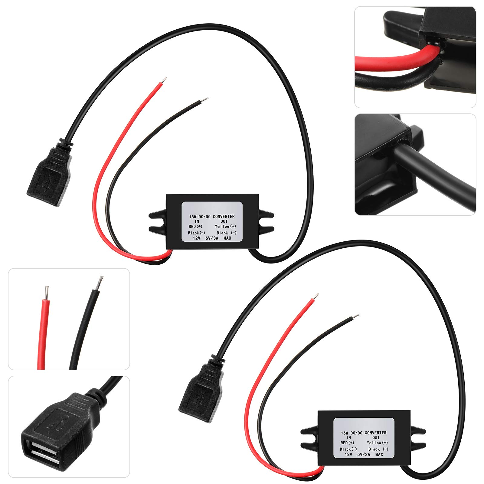 Convertisseur DC-DC Abaisseur 9-36V Vers 5V 5A USB - Lot De 2 Modules Pour Charge Rapide Téléphone En Voiture Ou DIY