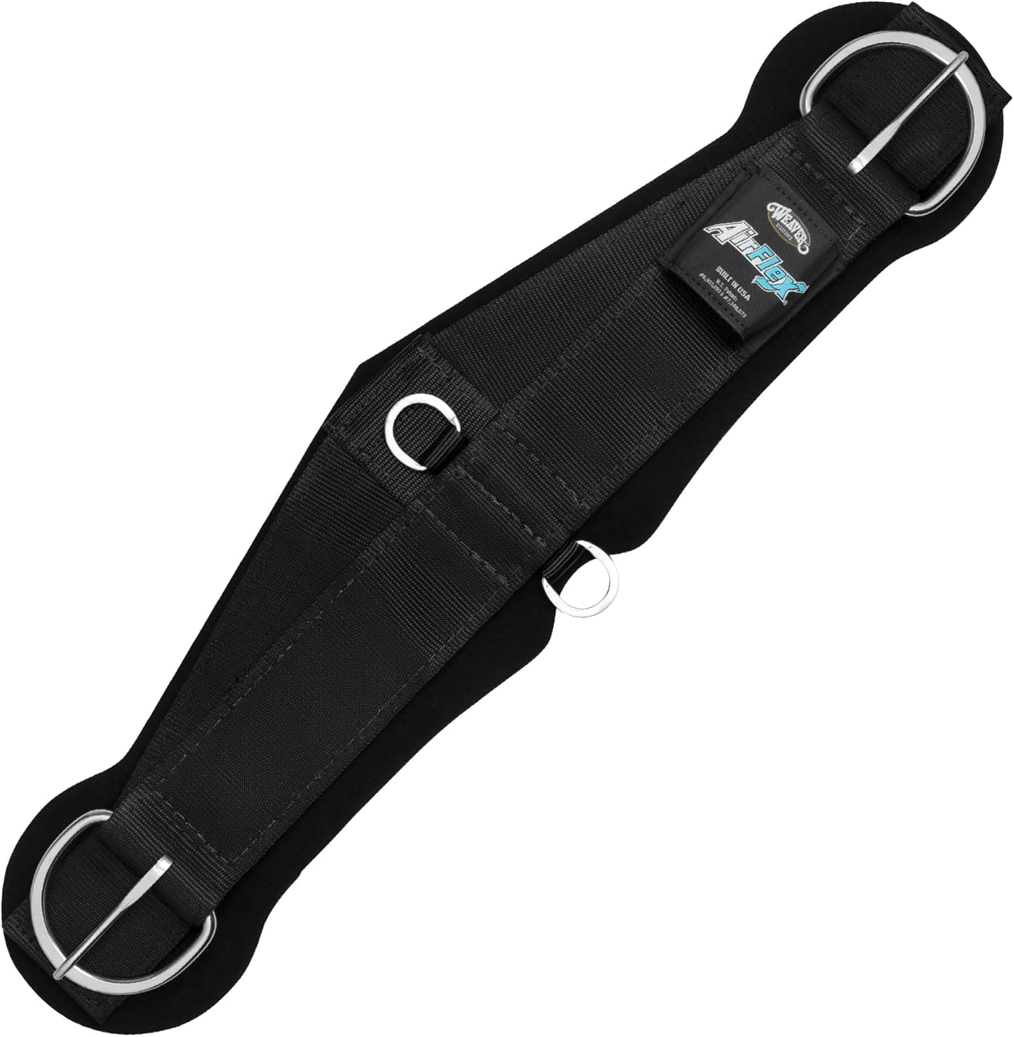 Weaver Equine AirFlex ‎Roper Horse Cinch, Anti-Slip Nylon Webbing Saddle Cinch Girth with Smart Cinch Buckle, Western Horse Riding Supplies, Black