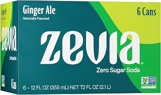 Zevia Zero Calorie Soda, Ginger Ale, 12 Ounce Cans (Pack of 6)