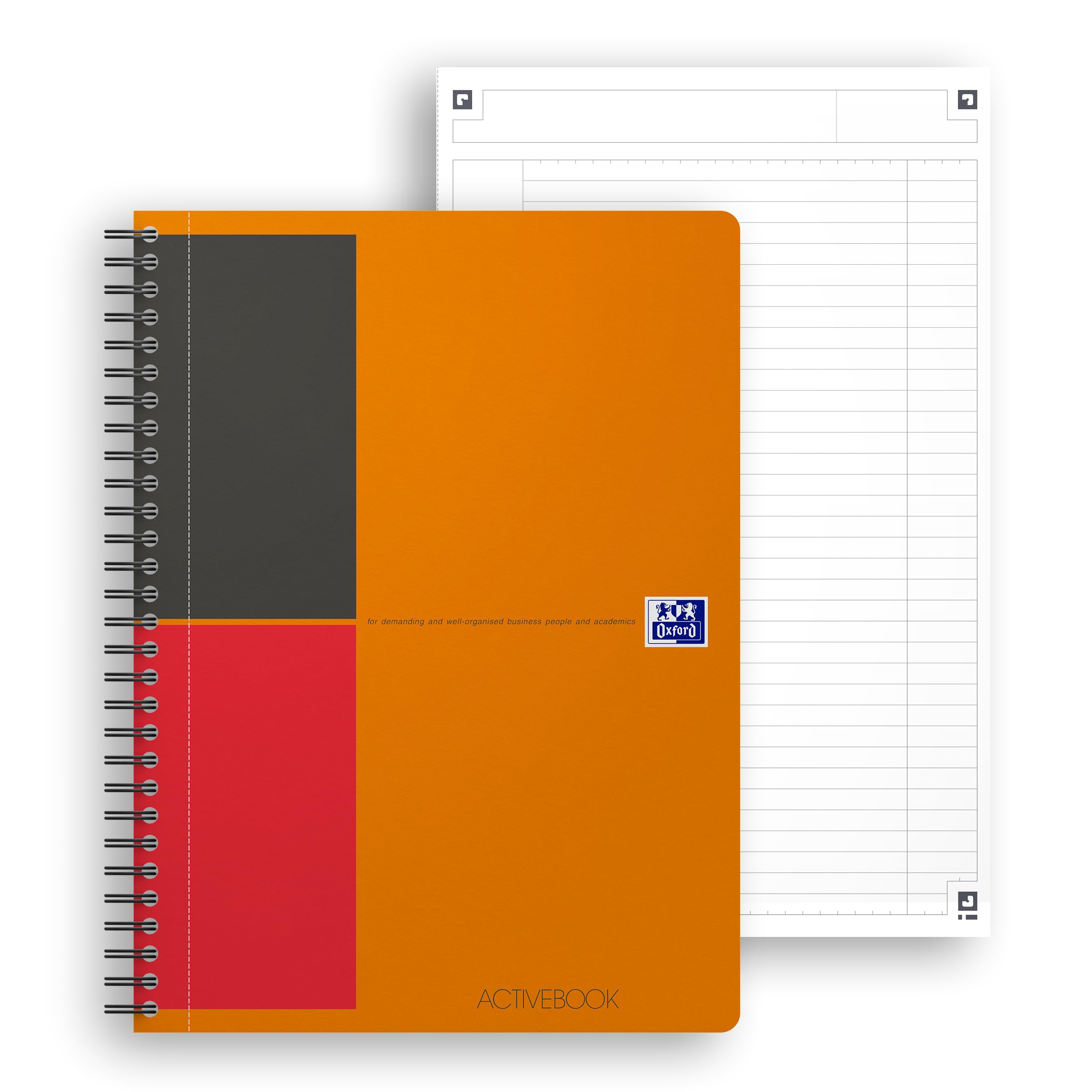 Oxford Bloc-notes B5 - Blocco a righe "International", 160 pagine, 1 divisore a scomparsa, 5 pezzi