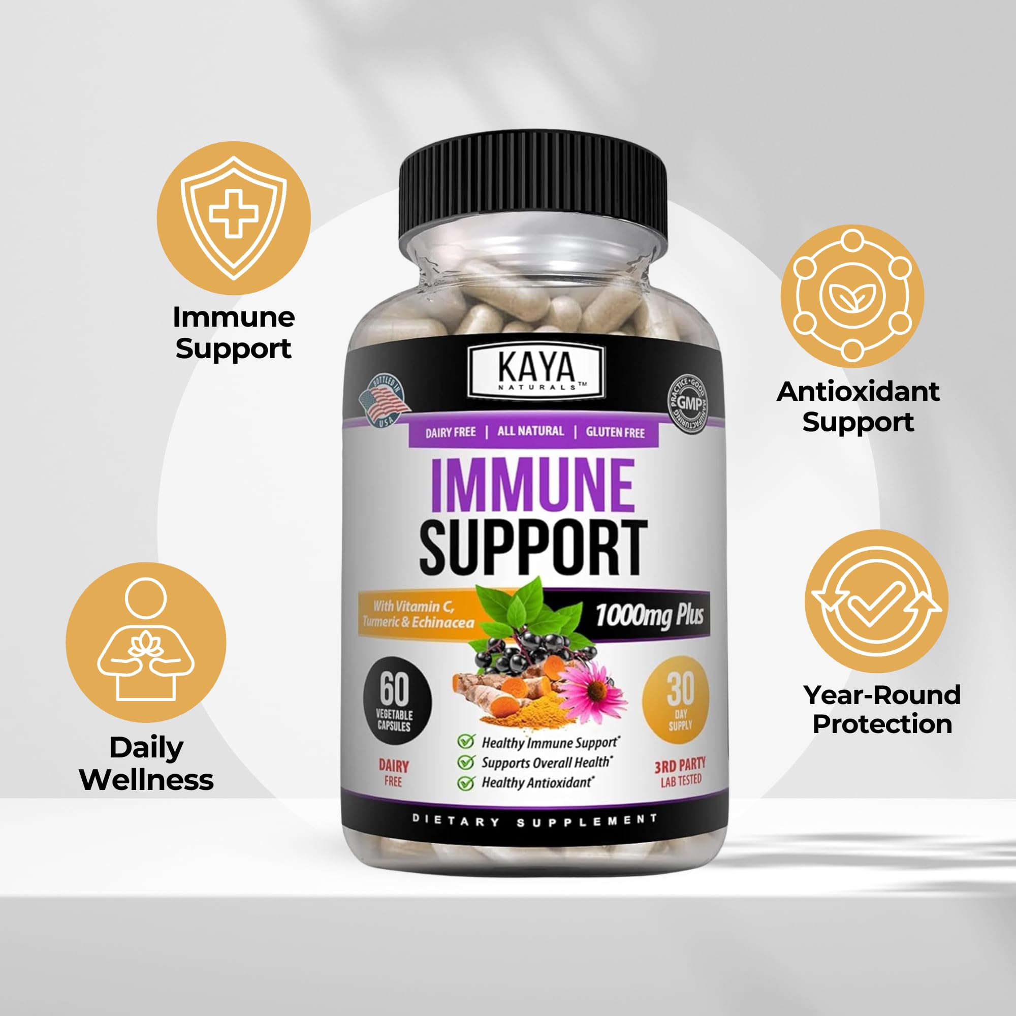 Amazon.com: Kaya Naturals Elderberry Immune Support, Elderberry