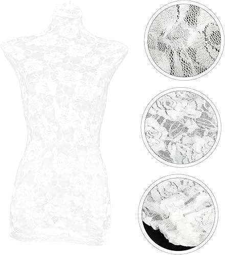 Miniatura 4 de EXCEART Cubierta de tela para maniquí, 4 piezas, accesorios de vestir, accesorios de encaje, vestido femenino, cubierta de maniquí, cubierta de