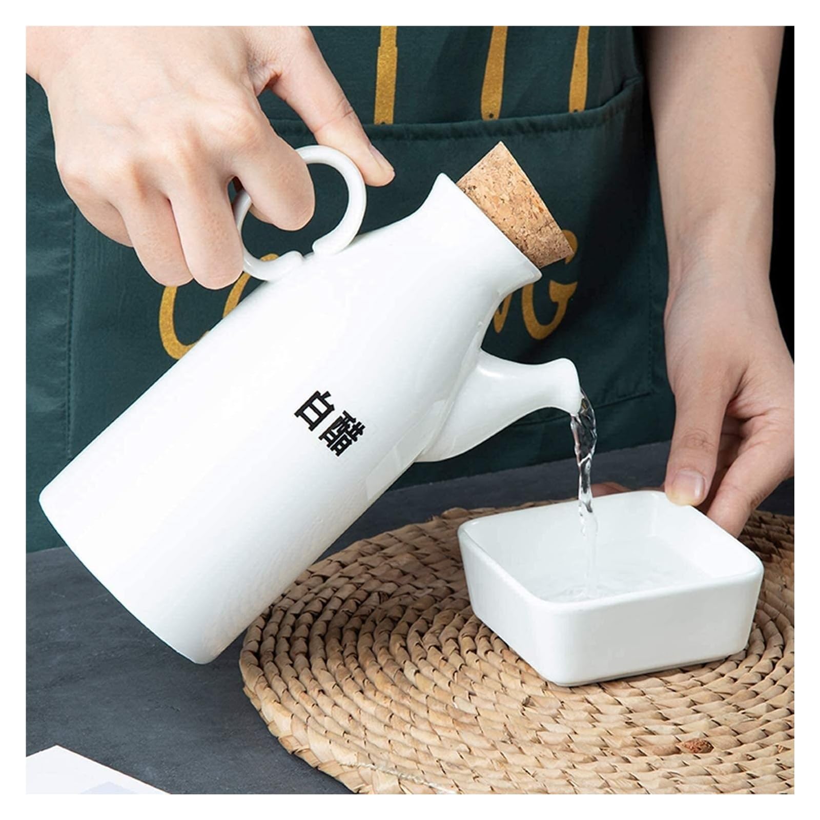 Distributore di Olio E Aceto Distributore di Olio E Aceto, Bottiglie di Olio E Aceto in Ceramica Essenziali per La Cucina con Tappi di Sughero - Bottiglia di Olio da,