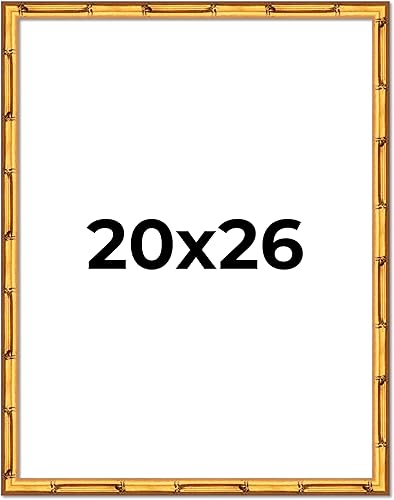 Miniatura 31 de Poster Palooza Marco de bambú dorado de 12 x 10 pulgadas de ancho, marco de madera maciza moldeado con plexiglás acrílico UV, respaldo de tablero