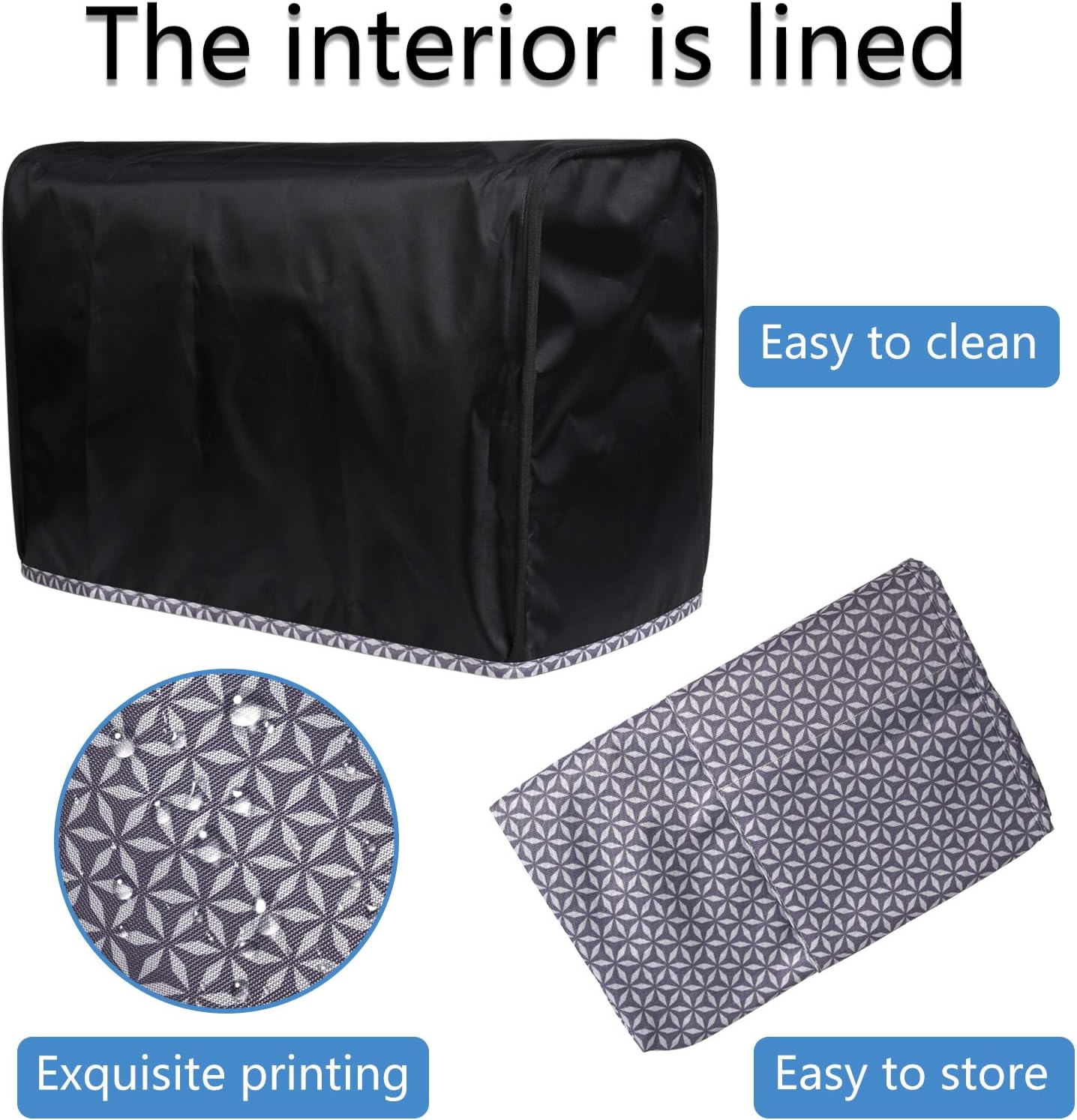 Natur@cho Sewing Machine Dust Cover, Durable Cover Compatible with Most Standard Singer and Brother Sewing Machine with Pockets