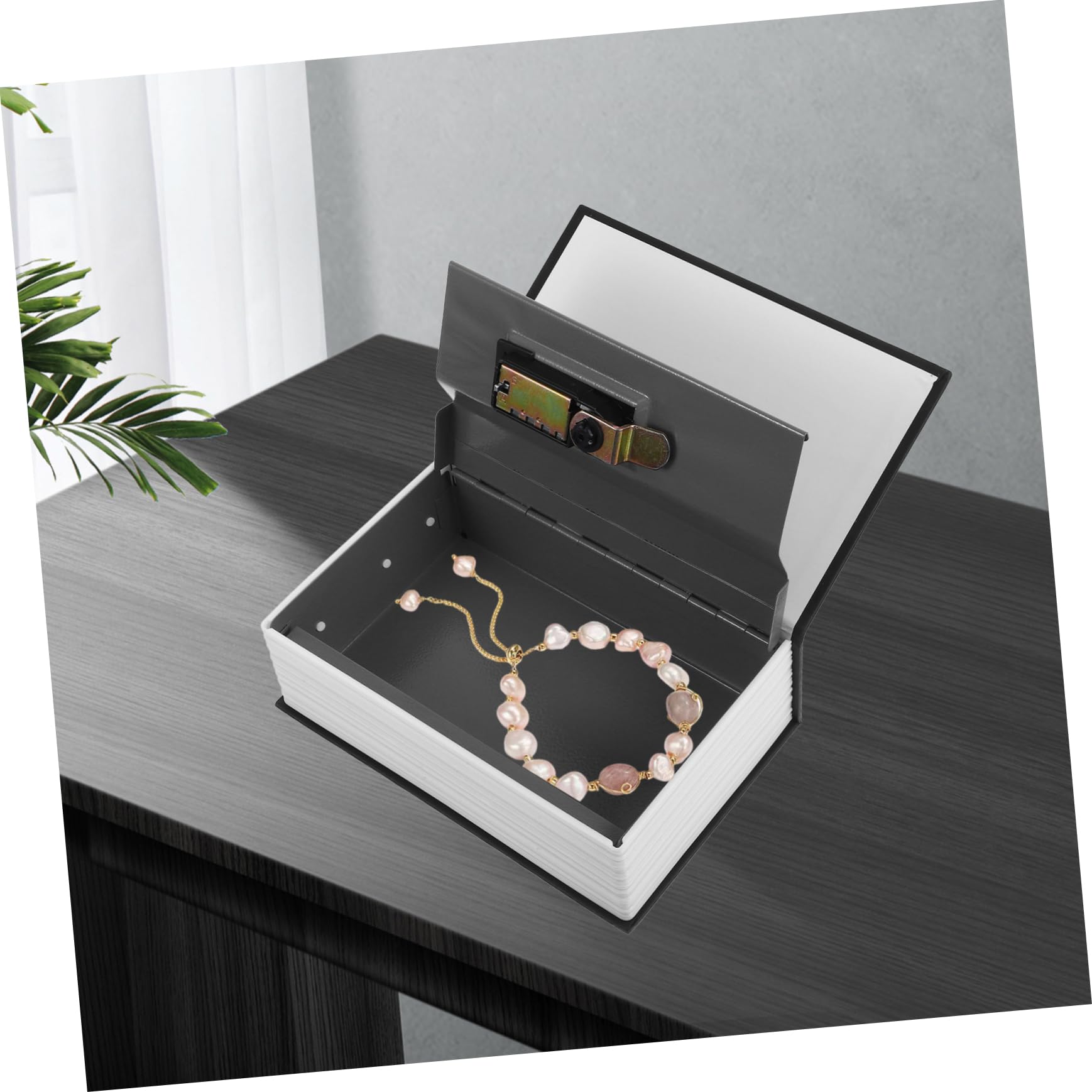 ULTECHNOVO Buchsafe mit Kombinationsschloss Tragbare Aufbewahrungsbox für Schmuck Bargeld und Wichtige Dokumente Metall Buch für Zuhause und Büro Schwarz