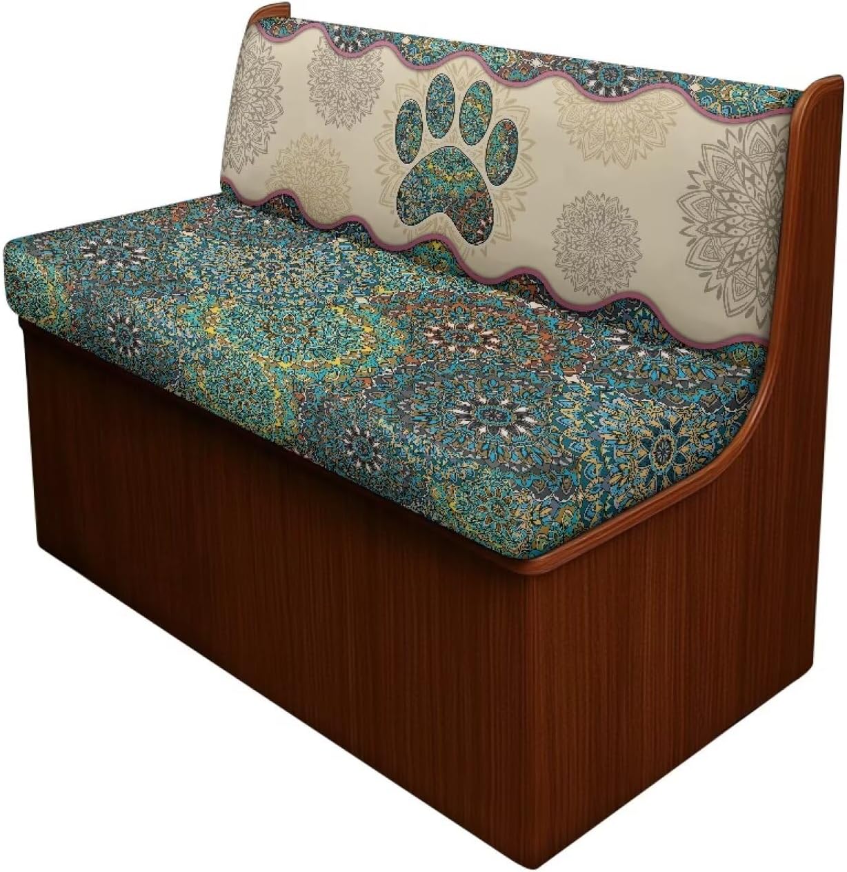 Dog Paw Sofa Covers Bench Slipcover for Rv Camper, Mandala Stretch Loveseat Slipcover Sofa Furniture Protector - Non Slip Rv Accessories for Inside Universal