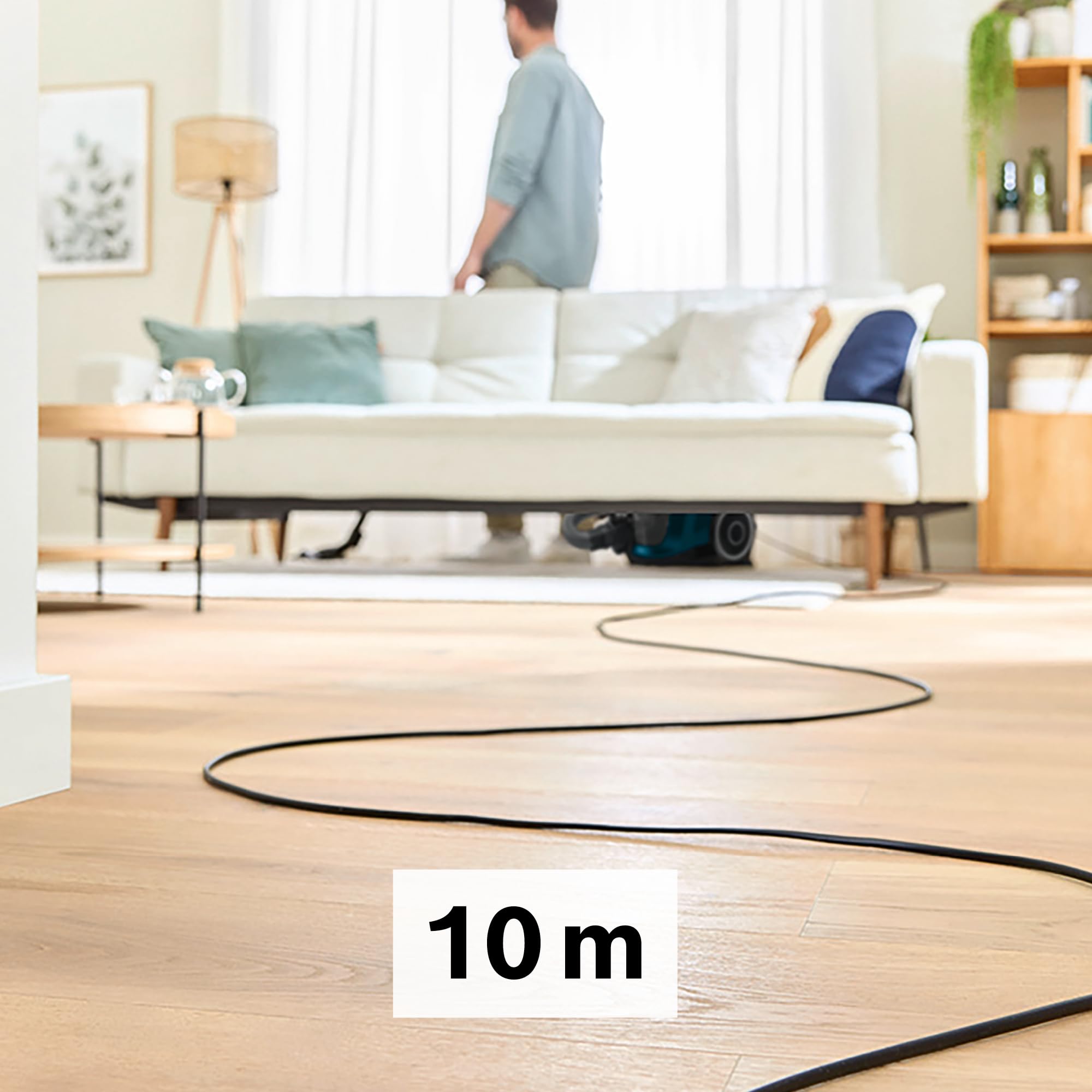 Bosch Staubsauger beutellos Serie 6 ProFamily BGC41XFMLY, ideal für Allergiker, Hygiene-Filter, 10 J. Motorgarantie, Spielzeugfalle, XXL-Polsterdüse, XXL-Fugendüse, hohe Saugkraft, leise, 750 W, blau