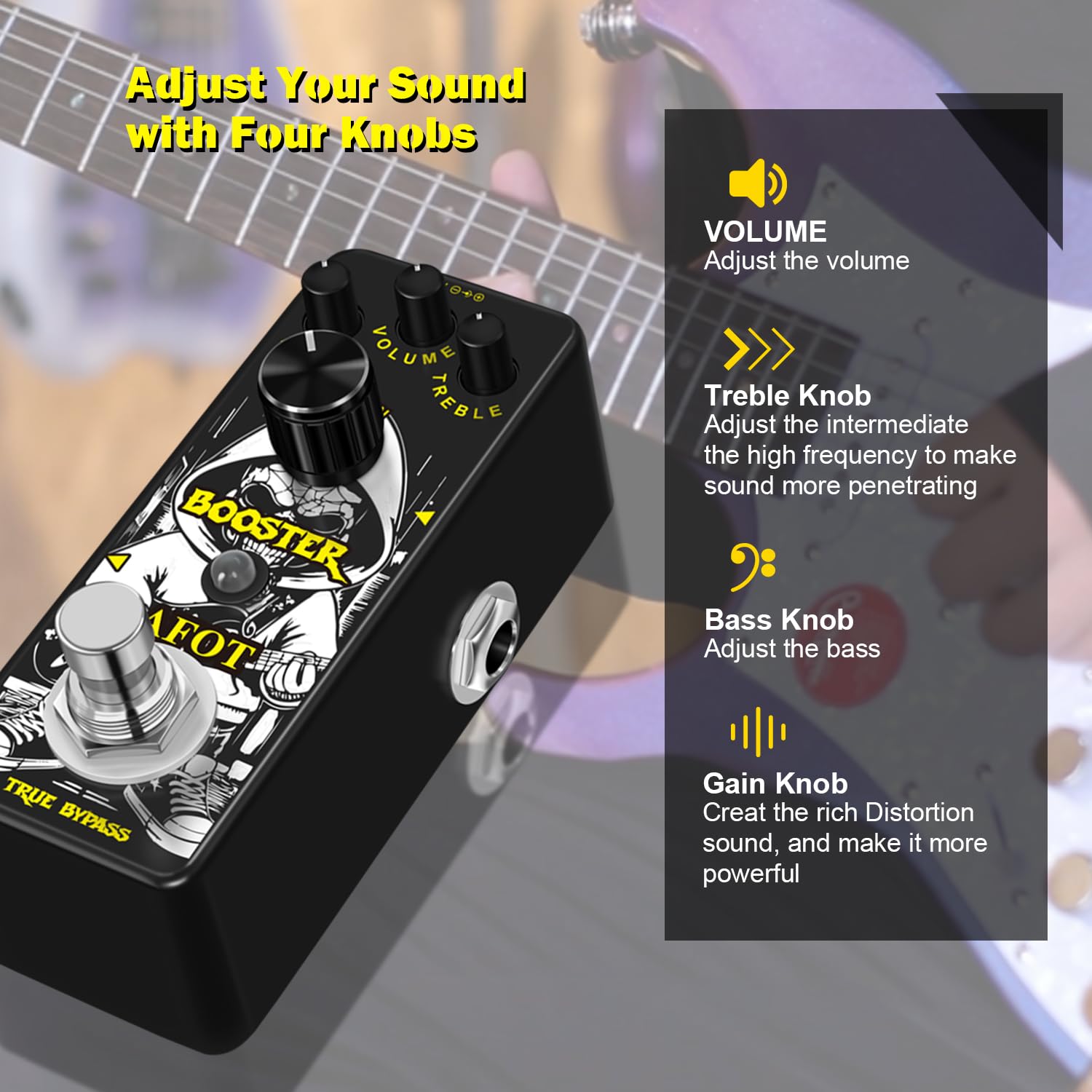 Amazon.com: AFOT Mini Booster Guitar Effect Pedal,True Gain