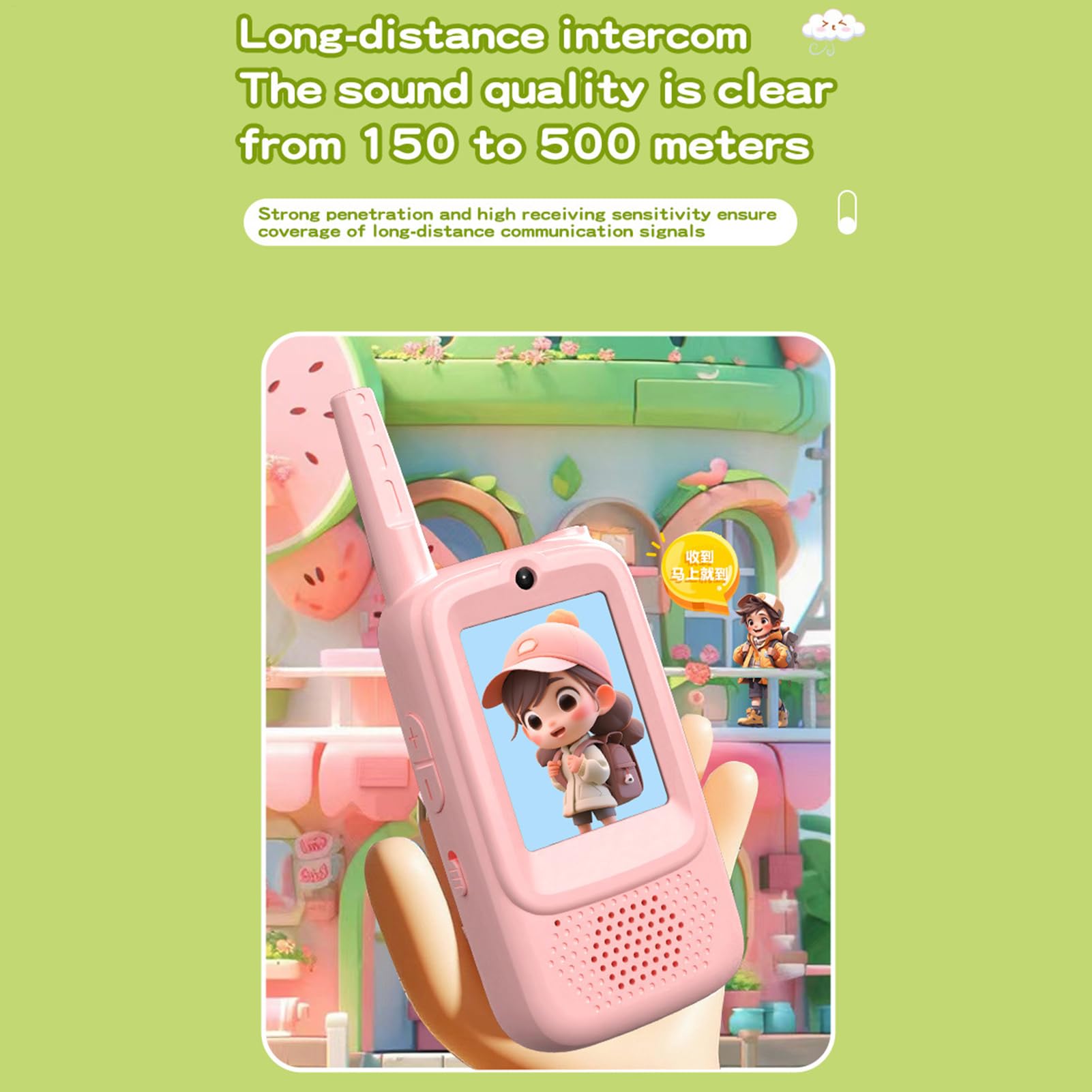 2 Pieces Talkies Walkies Vidéo pour Enfant, Talkie Walkie Enfant avec Vidéo & Caméra HD, Rechargeable, 4 Modes De Voix Changée, Portée 150-500m, Cadeau De Noël pour LesEnfant