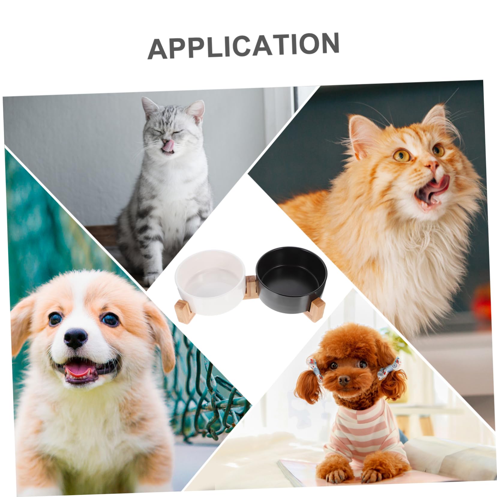 YARNOW 1 Juego Cuenco para Mascotas comedero con Soporte contenedor de Agua para Mascotas Cuencos para Gatos Comida de Perro comedero para Cachorros de cerámica para Cachorros
