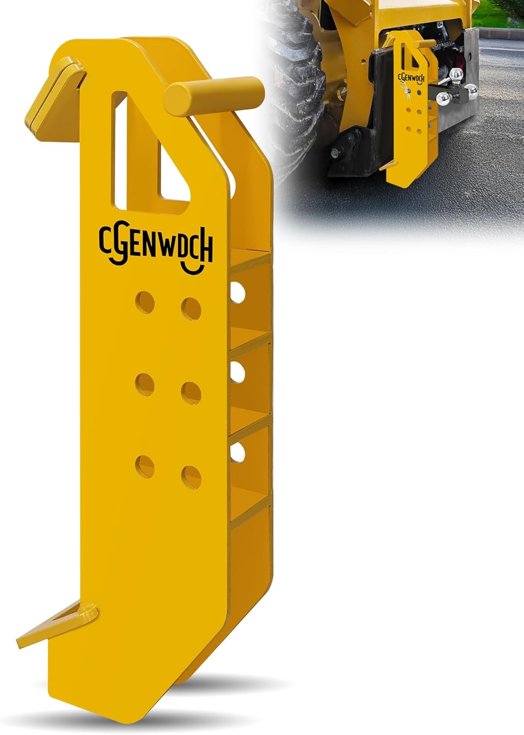 New Adjustable Skid Hitch Attachment for Skid Steer, Fit for Skid Steer Loaders and Tractors, 5000/20000 lbs Load Capacity, Fits 2" Towing Receivers