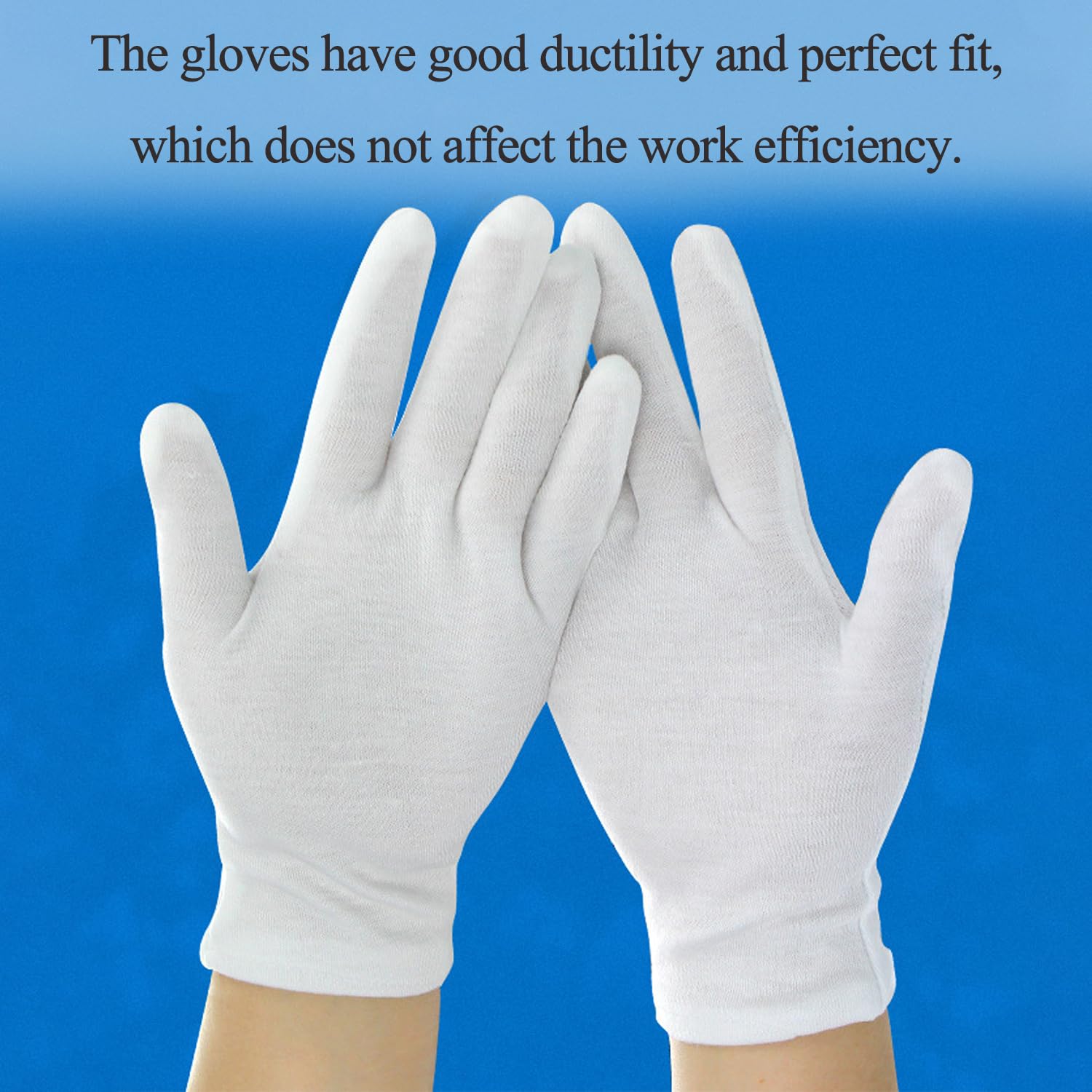 SYEYCW 5 works White Cotton Gloves, Unisex Ladies Men White Magicians Gloves, One Size Fits All - Image 4