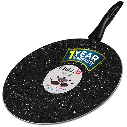 IBELL 3 Layer Durable Aluminium Non Stick Interior TP929SD; Dosa/Roti/Chapati/Pathiri Big Tawa (290 mm), Black
