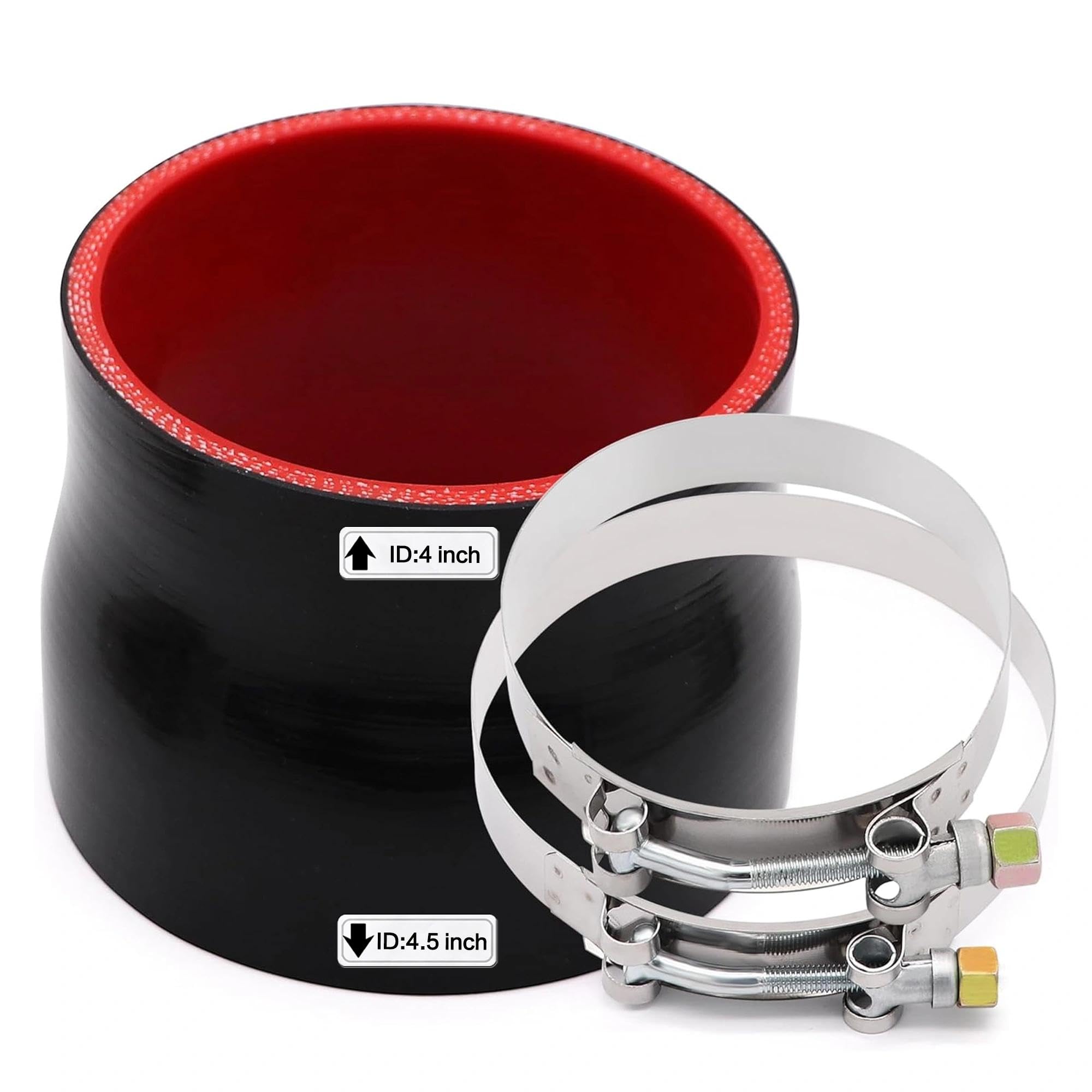 ID 4 to 4 1/2 inch Silicone Coupler Straight Reducer Hose 4-Ply