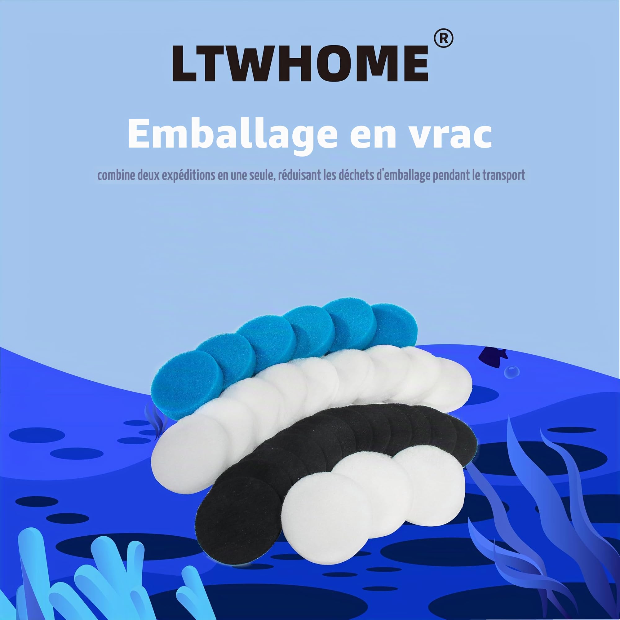 Compatible Filtre de Carbone et Grossier et Filtres Fins Ensemble Convient pour Le Eheim Ecco Pro 130/200/300 Ecco 2232/2234/2236 (Paquet DE 30)