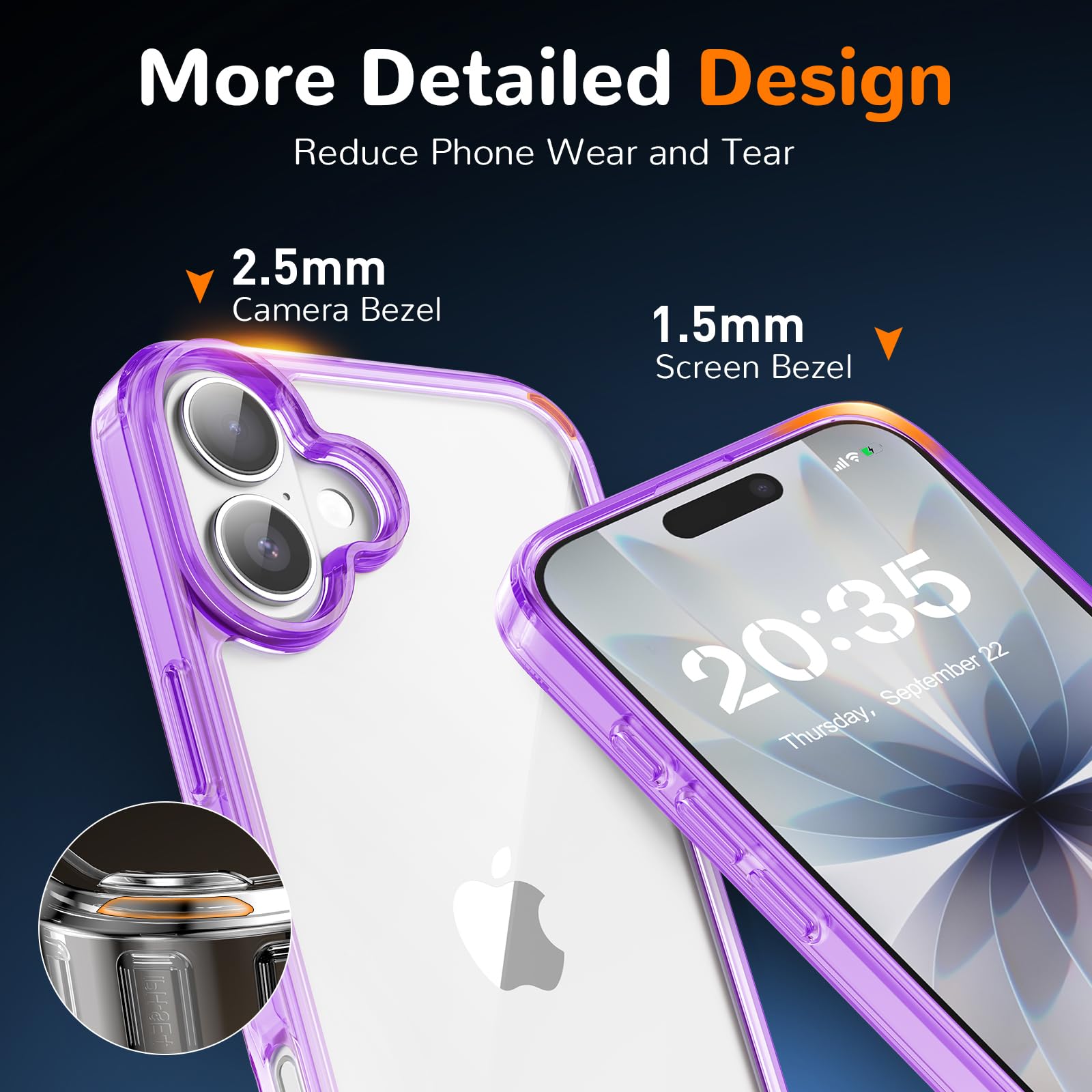 Clear Case for iPhone 15, Ultra Thin, Shockproof TPU Cover, Anti-Yellowing, Crystal Clear, Phone Case for Apple iPhone 15 - Clear — view 472