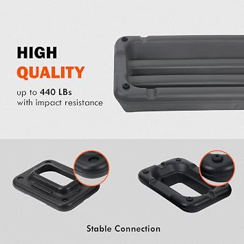 F2C 28.5 Aerobics Platform for Total Body Fitness 4 - 6 - 8 Height Adjustable with 4 Risers Home Workout Exercise Stepper Black/Gray