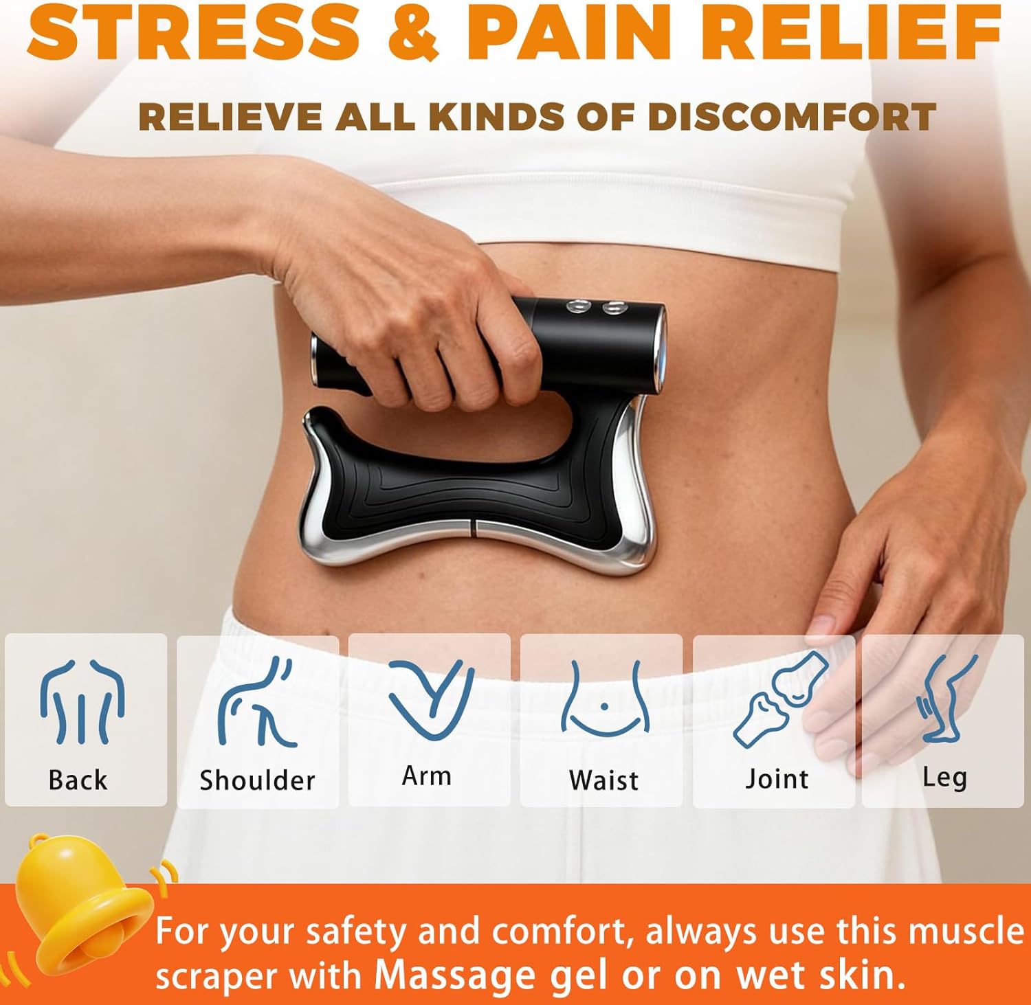 Electric Muscle Scraper Tool with Vibration,Massage& Heat, Portable Gua Sha Massager for Full Body Muscle Recovery, Relaxation, and Pain Relief (Black) - Image 4