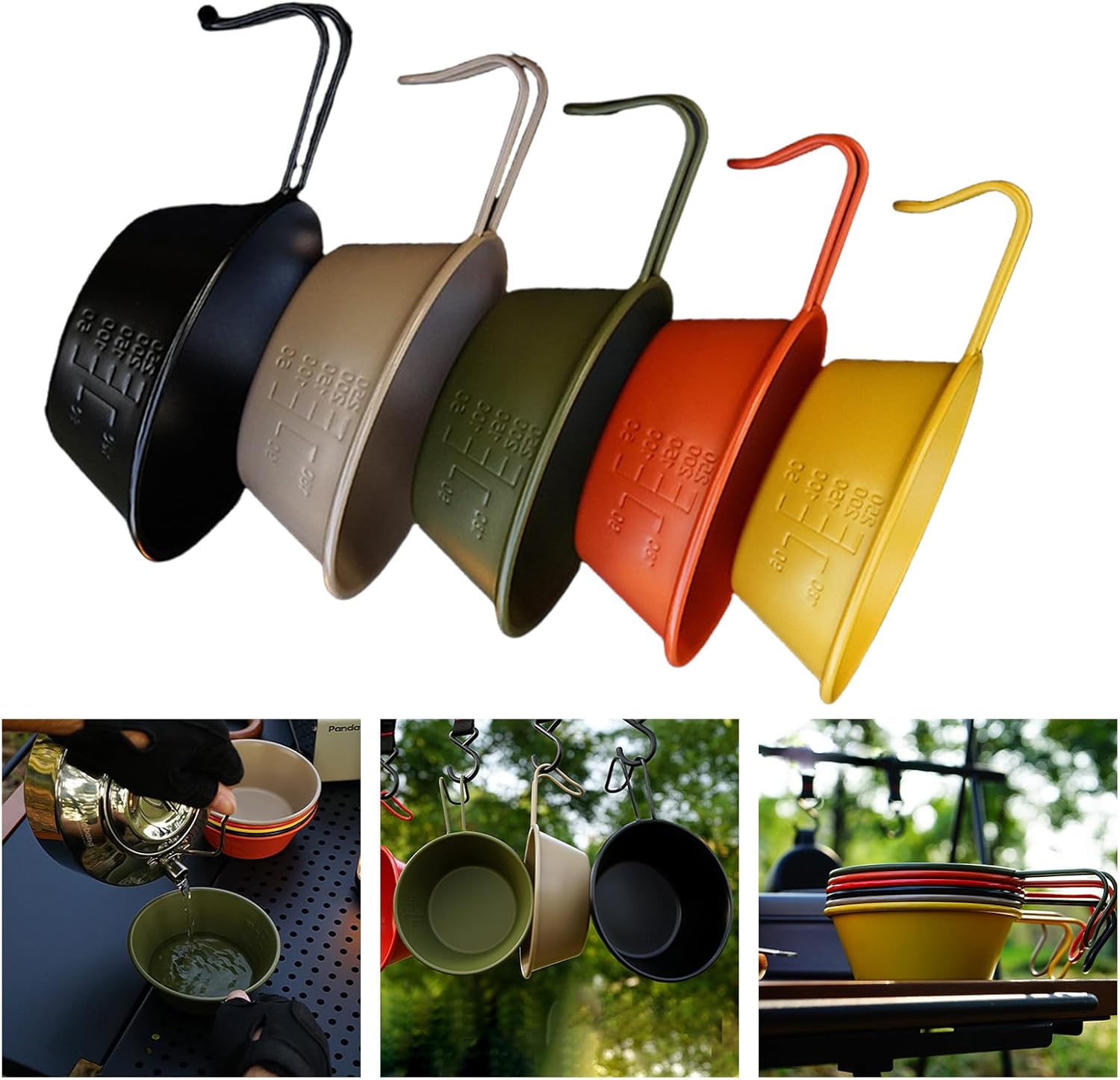 ZHAPEG Set Of 4 Stainless Steel Mixing Bowls with Folding Handle Nonstick Tableware for Outdoor Enthusiasts Kitchenwares 3 71NSHKYAc2L. AC SL1500