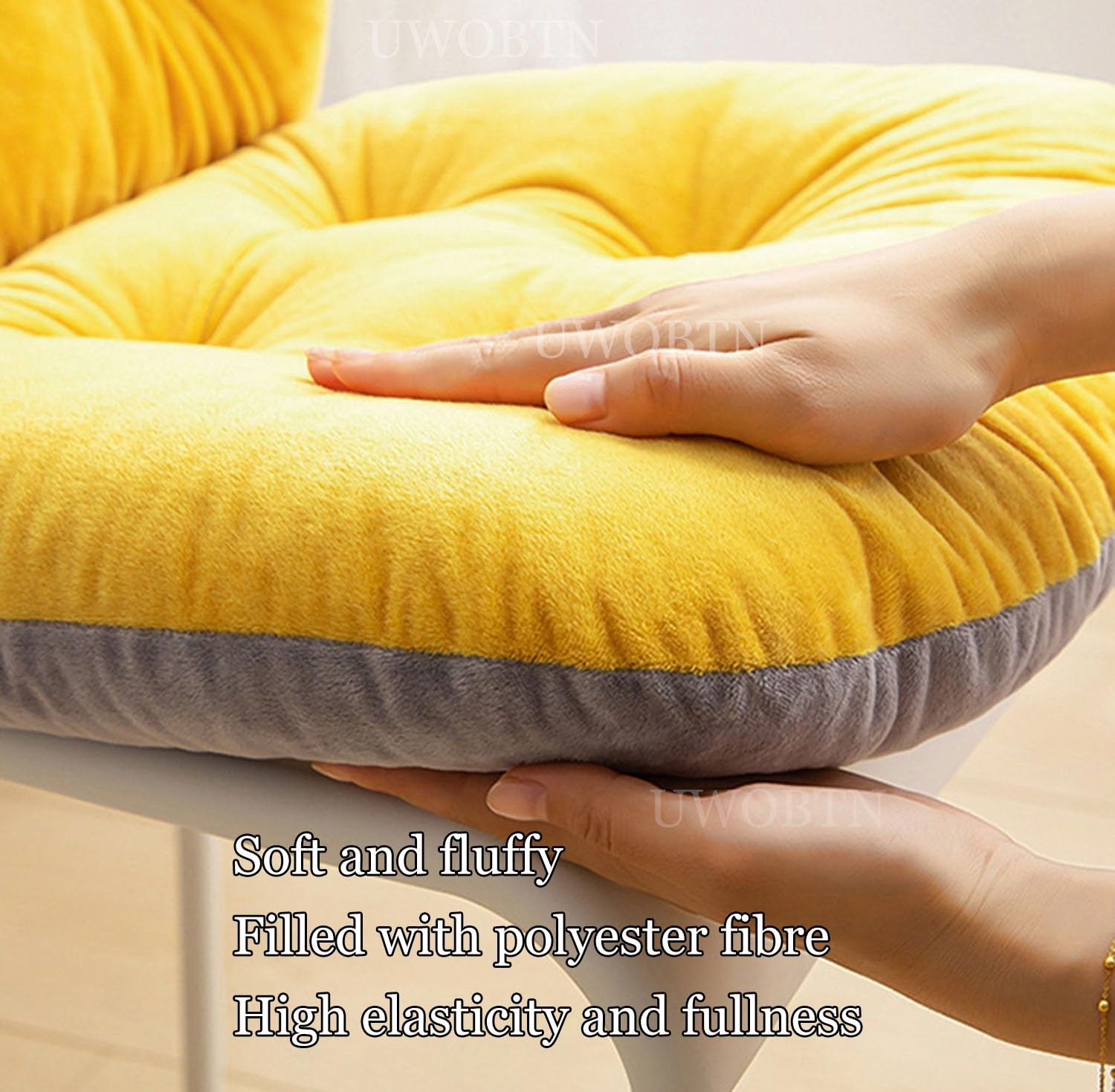 Coussin de Chaise à Dossier Bas pour l'Extérieur, Épais et Durable, pour le Jardin, Terrasse, Salle à Manger, Remplacement de Siège, 1 Pièce  15