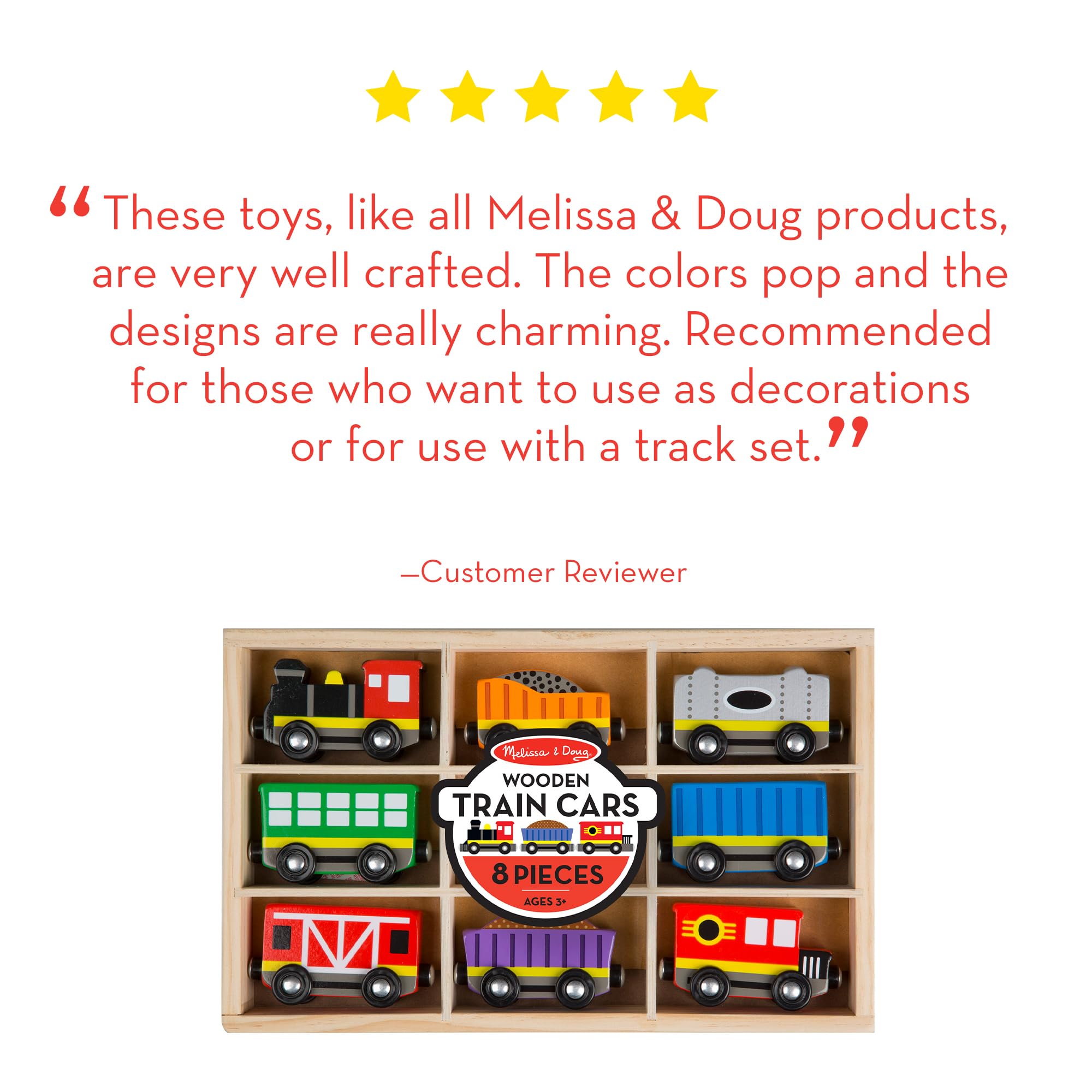Melissa & Doug Wooden Train Cars Train