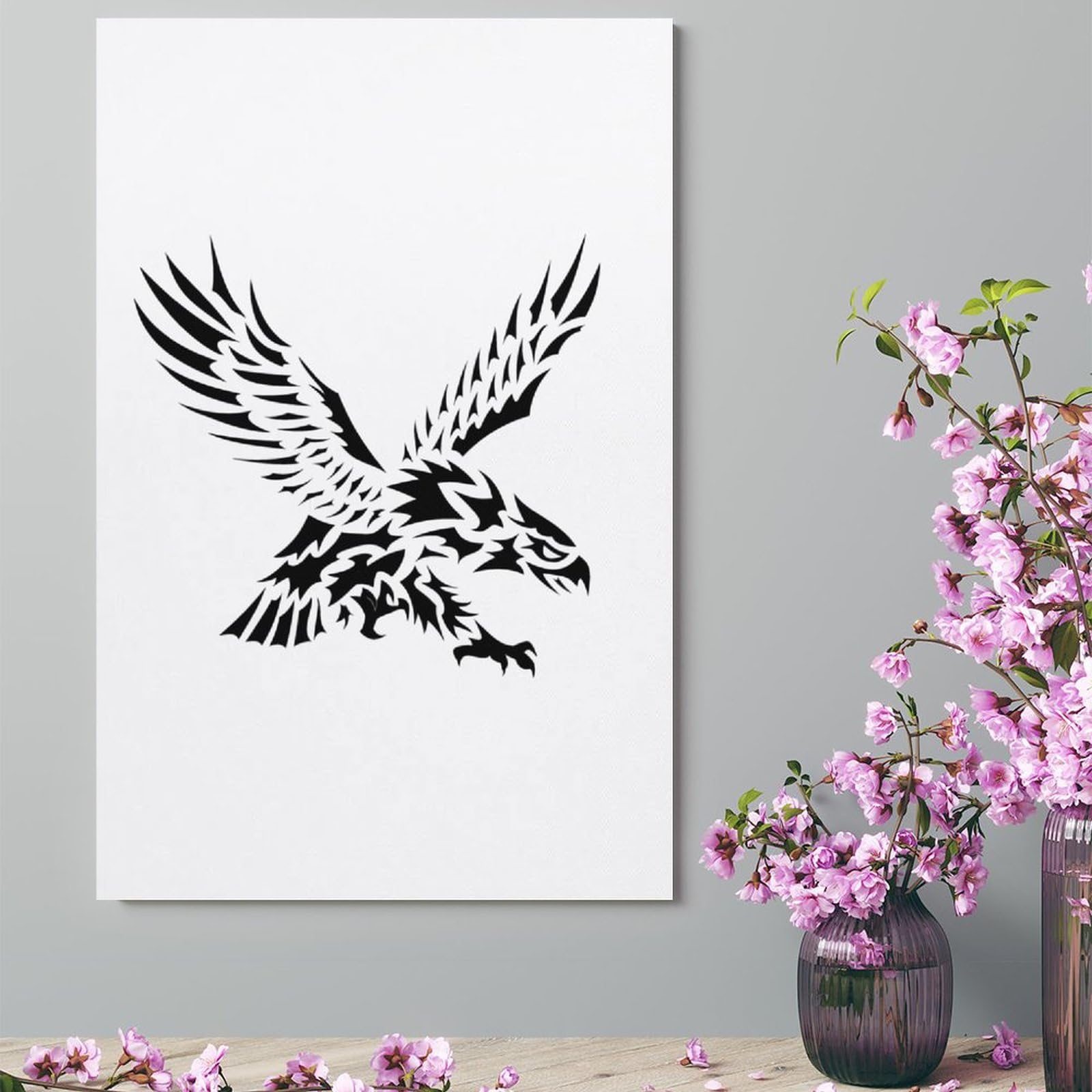 Amazon.co.jp: 八咫烏 カラス 鳥 キャンバス絵画 アートパネル