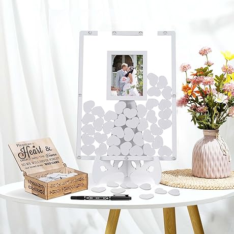 Wedding Guest Book Alternative with Wooden Hearts