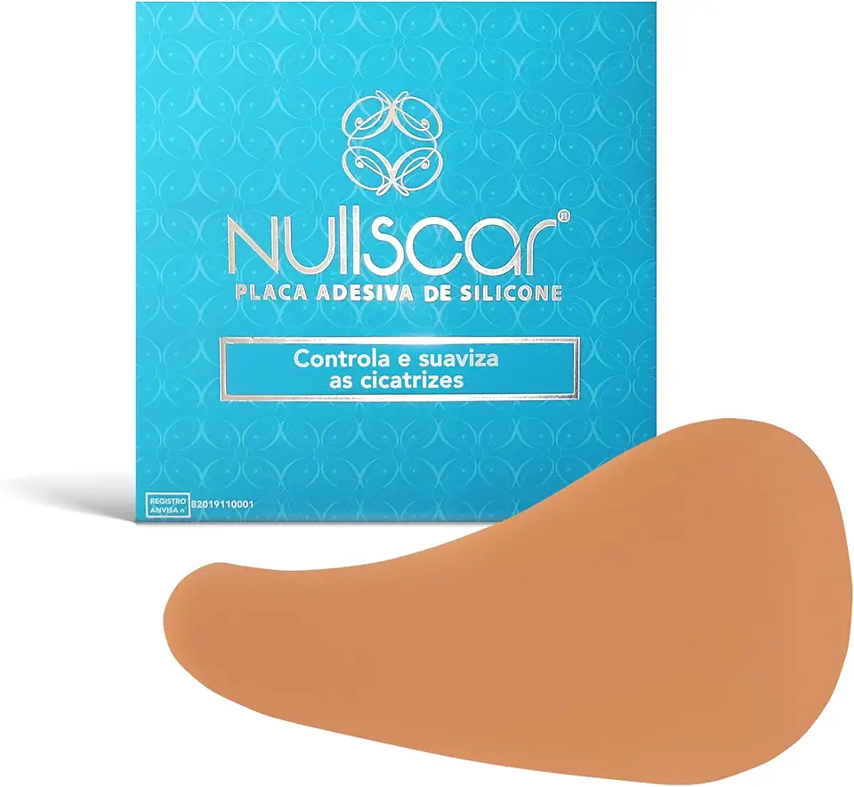 NullScar Tape Malar - Fita Adesiva de Silicone Para Edema Malar, Ectrópio e Rugas Estáticas - Com Óleo de Camomila e Vitamina E - 7,3cm x 3,9cm x 1,5cm - Caixa com 1 par