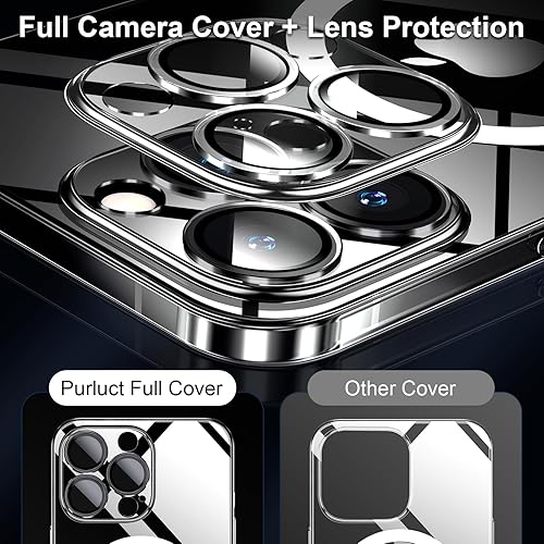 Miniatura 9 de Purluct Funda magnética delgada diseñada para iPhone 13 Pro Max compatible con MagSafe, funda rígida de acabado fino no amarillenta funda de ajuste