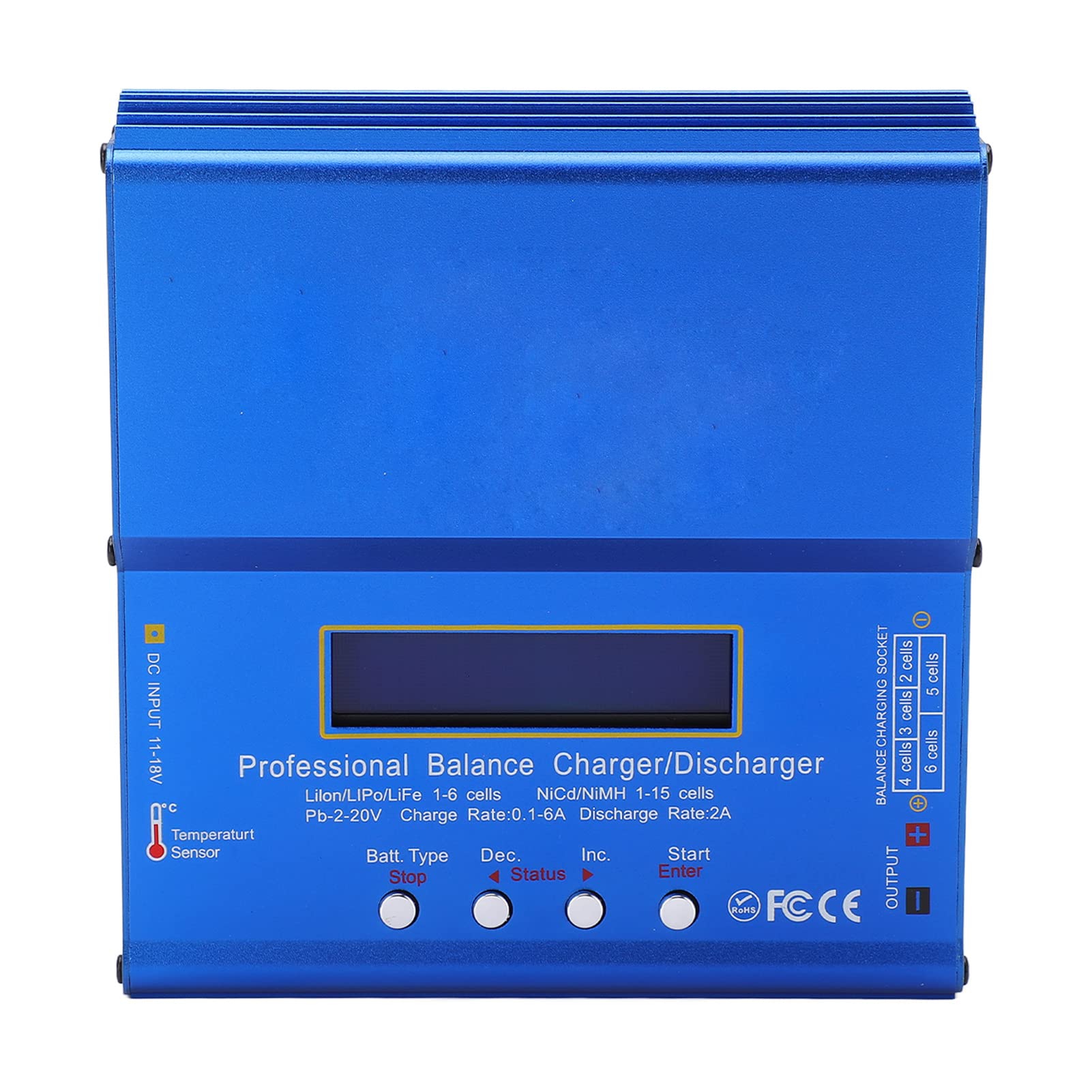 Cargador de Equilibrio IMAX B6AC Lipo, Cargador de Alto Rendimiento de 80W para Aviones Teledirigidos, Drones y Coches, Aleación de Aluminio
