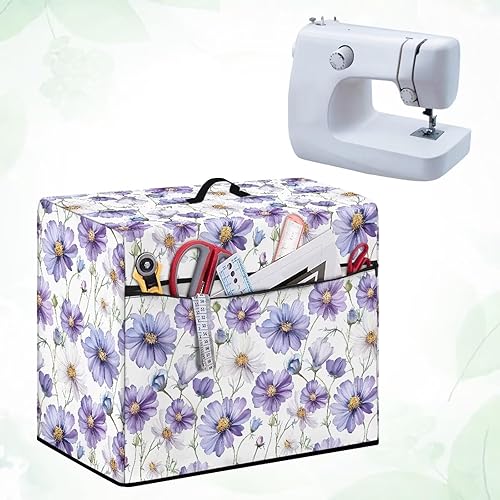 Miniatura 278 de Funda para máquina de coser de mariposas y flores con prácticos bolsillos, funda protectora con asa, para la mayoría de máquinas de coser estándar