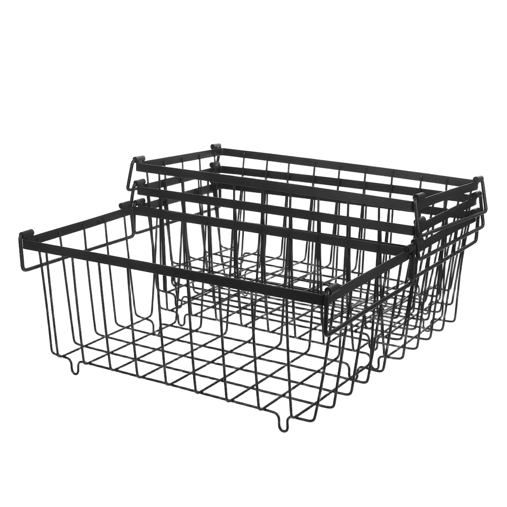 VILLCASE 4piezas Cestas De Almacenamiento Para Congelador y Refrigerador Organizadores De Alambre Con Asas Para Despensa De Cocina Cestas De Hierro Para Almacenamiento De Alimentos