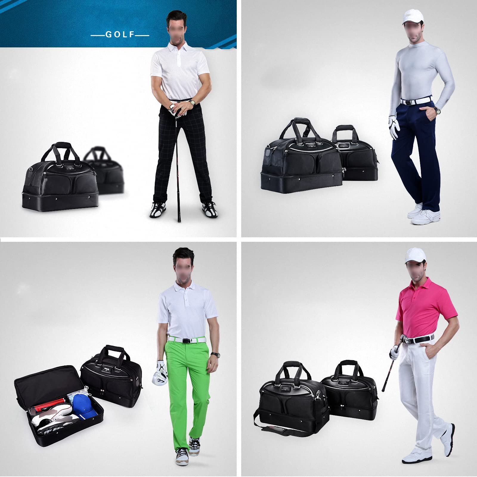 Tragbare Tragetasche für golfkleidung für Herren, wasserdichte schuhtasche mit großem fassungsvermögen, verschleißfeste schultergepäcktasche