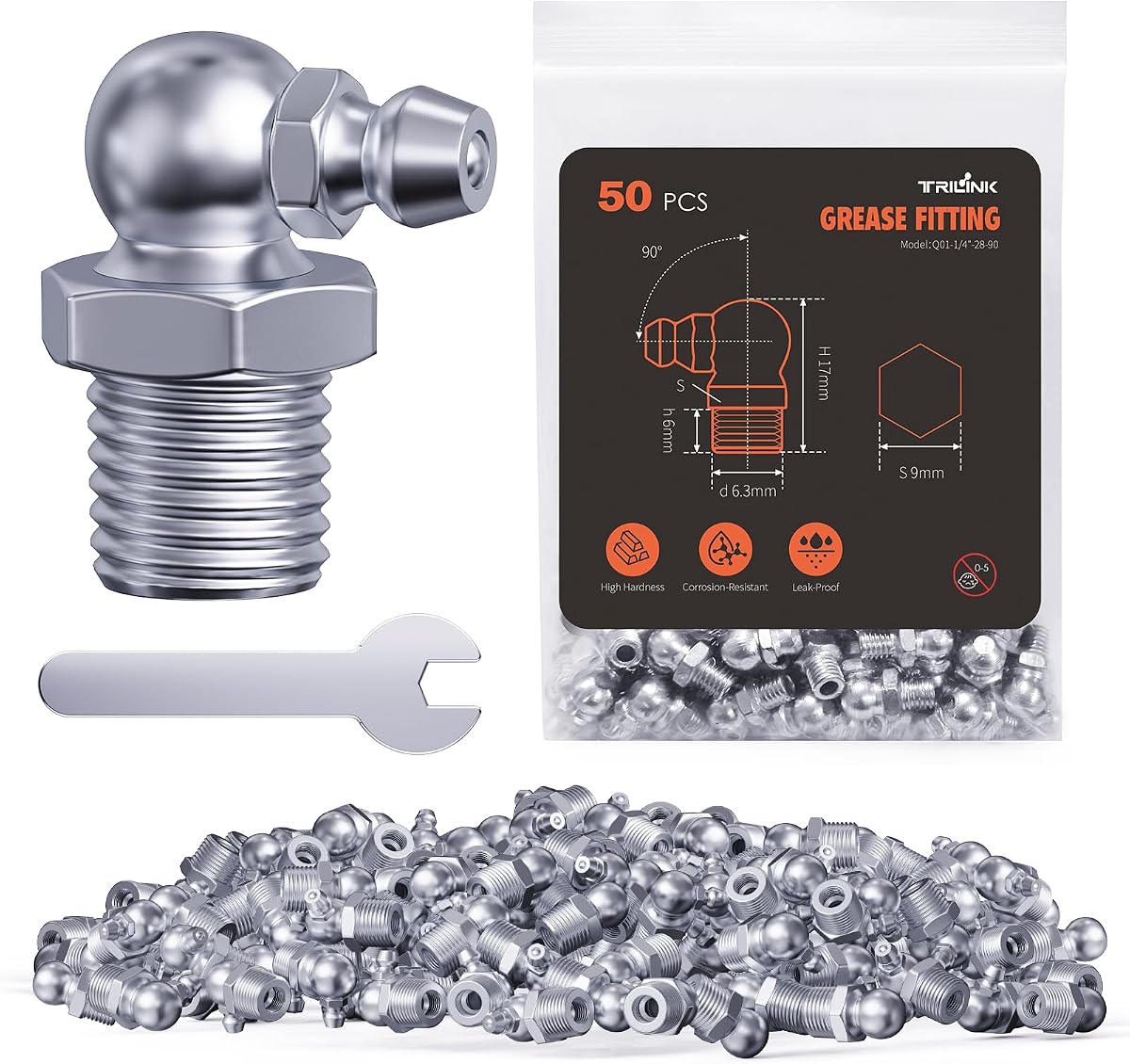 TRILINK 1/4-28 Zerk Grease Fittings