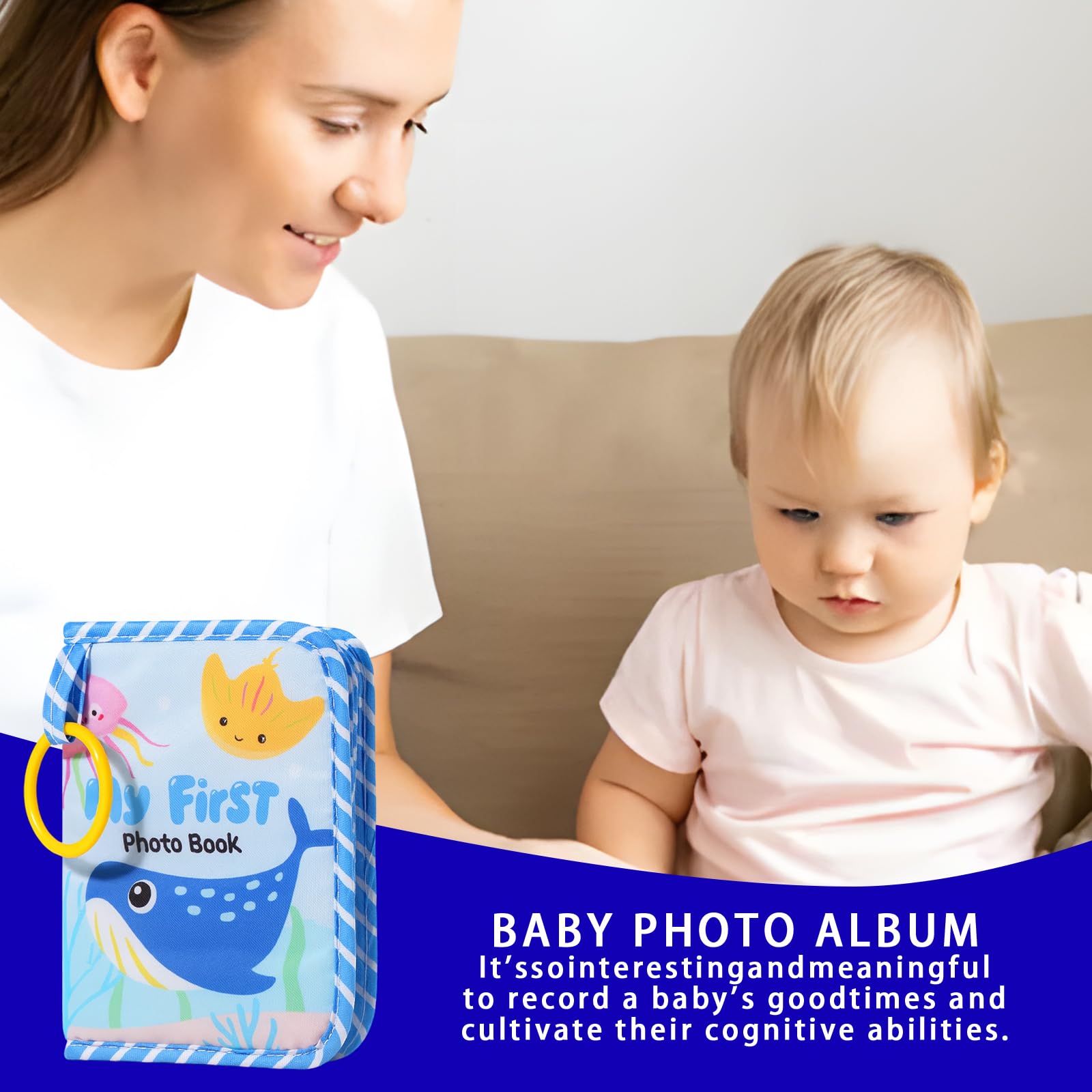 Baby Photo Album, My First Photo Book, Soft Cloth Memory Book for Baby Family First Year Keepsake, Newborn Shower Gift - Image 4