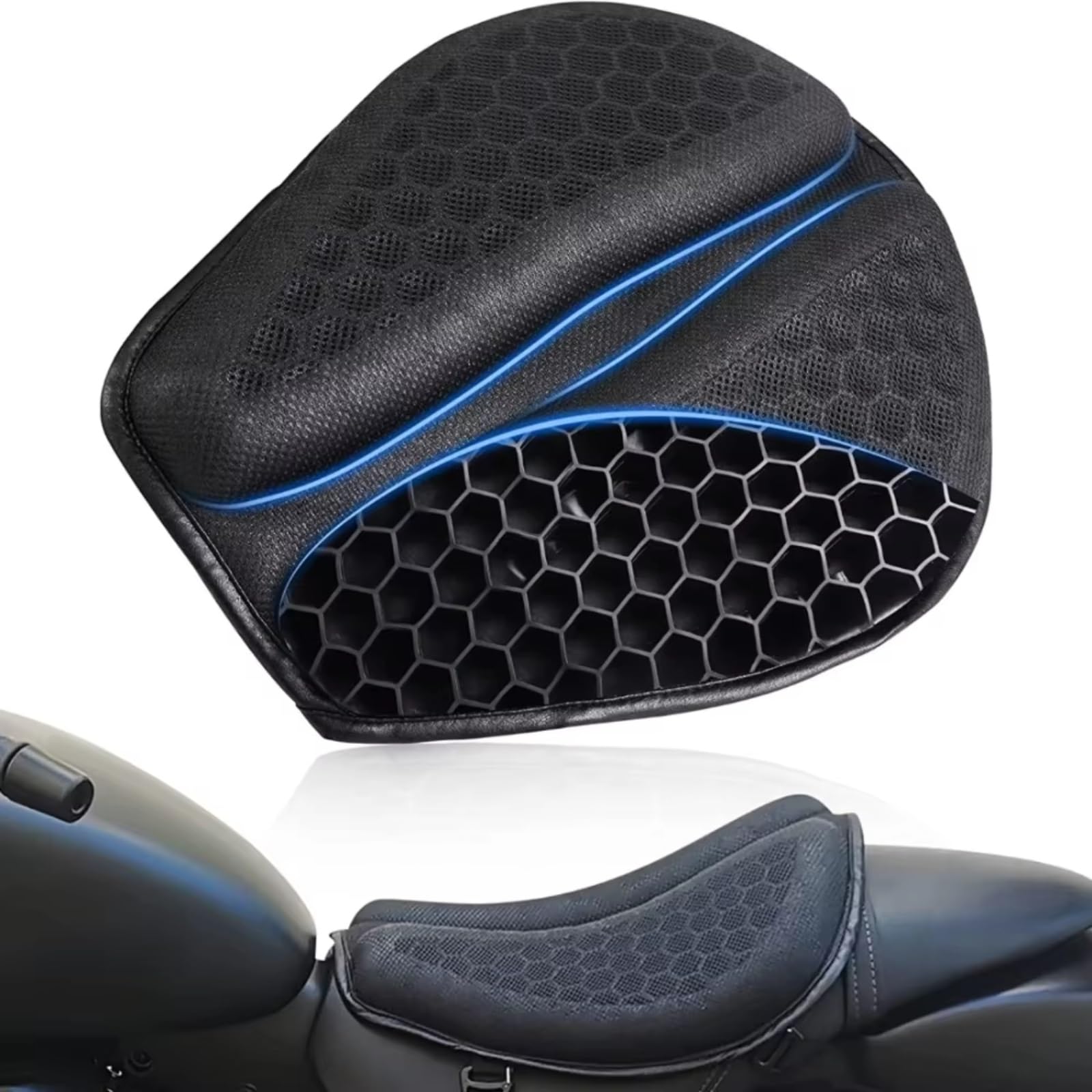 Motorrad Gel-Sitzkissenbezug Wabenstruktur Foldable Atmungsaktiv (Typ 2)