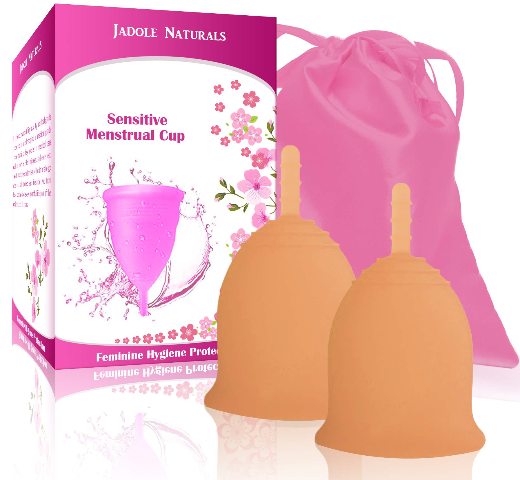 Menstrual Cup Tampon and Pad Alternative - Feminine Hygiene Protection - Small - Orange