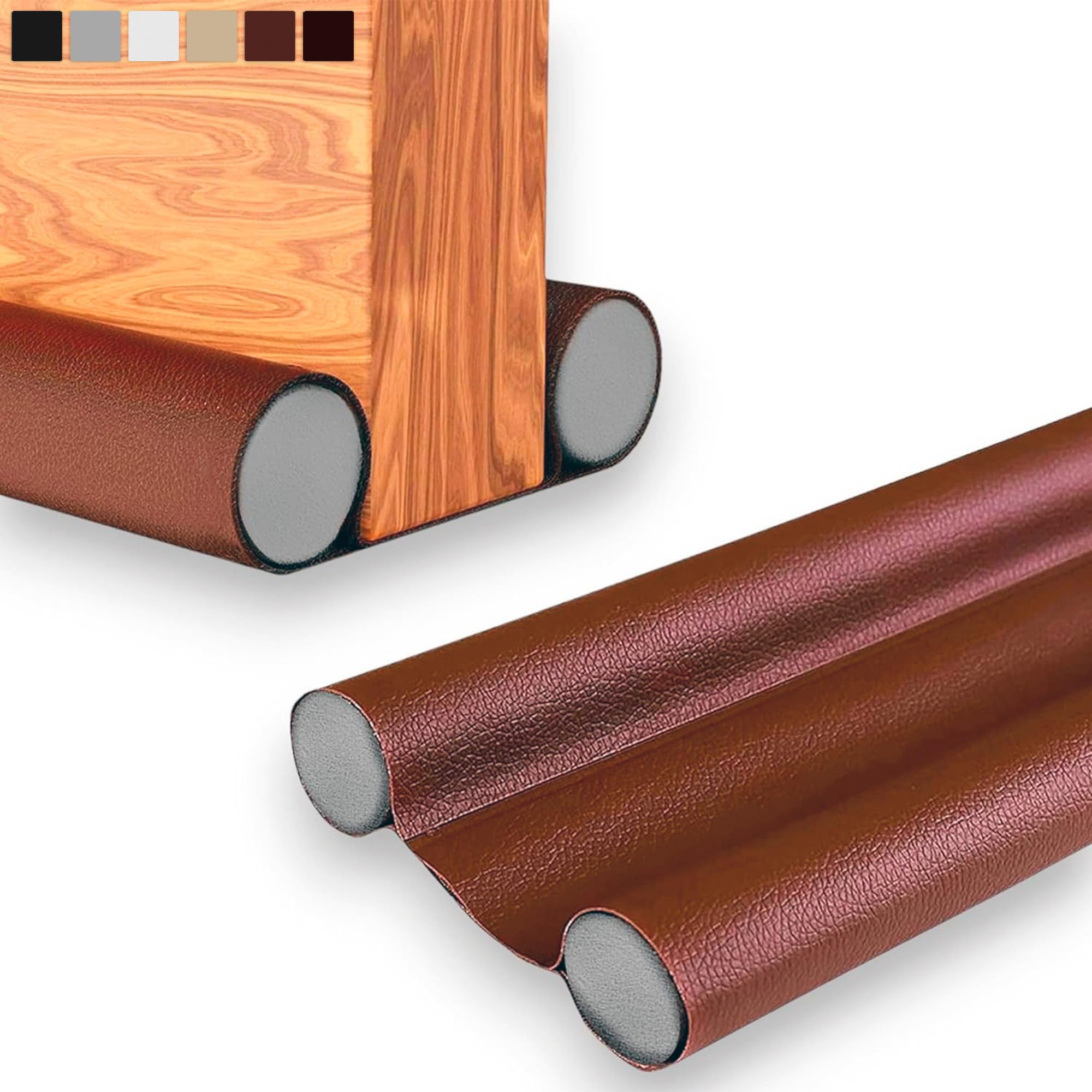 Burlete Puerta Entrada, Burlete Bajo Puerta, Burletes para Puertas Exterior e Interior, Aislante Térmico Frío y Calor, Aislante Acústico, Impermeable, Adaptable hasta 93cm (1, Marrón)