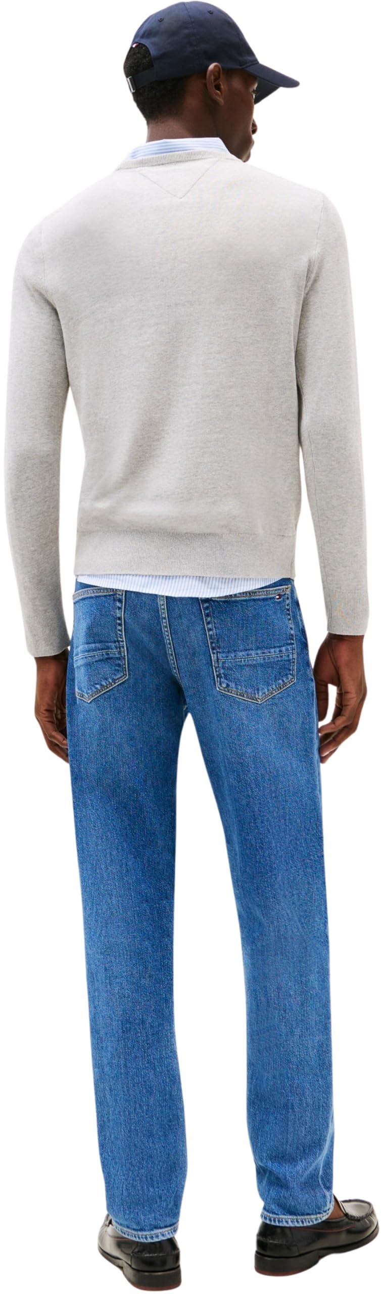 Tommy Hilfiger Uomo Pullover Essential Cotton con Scollo Rotondo, Grigio (Light Grey Heather), XL