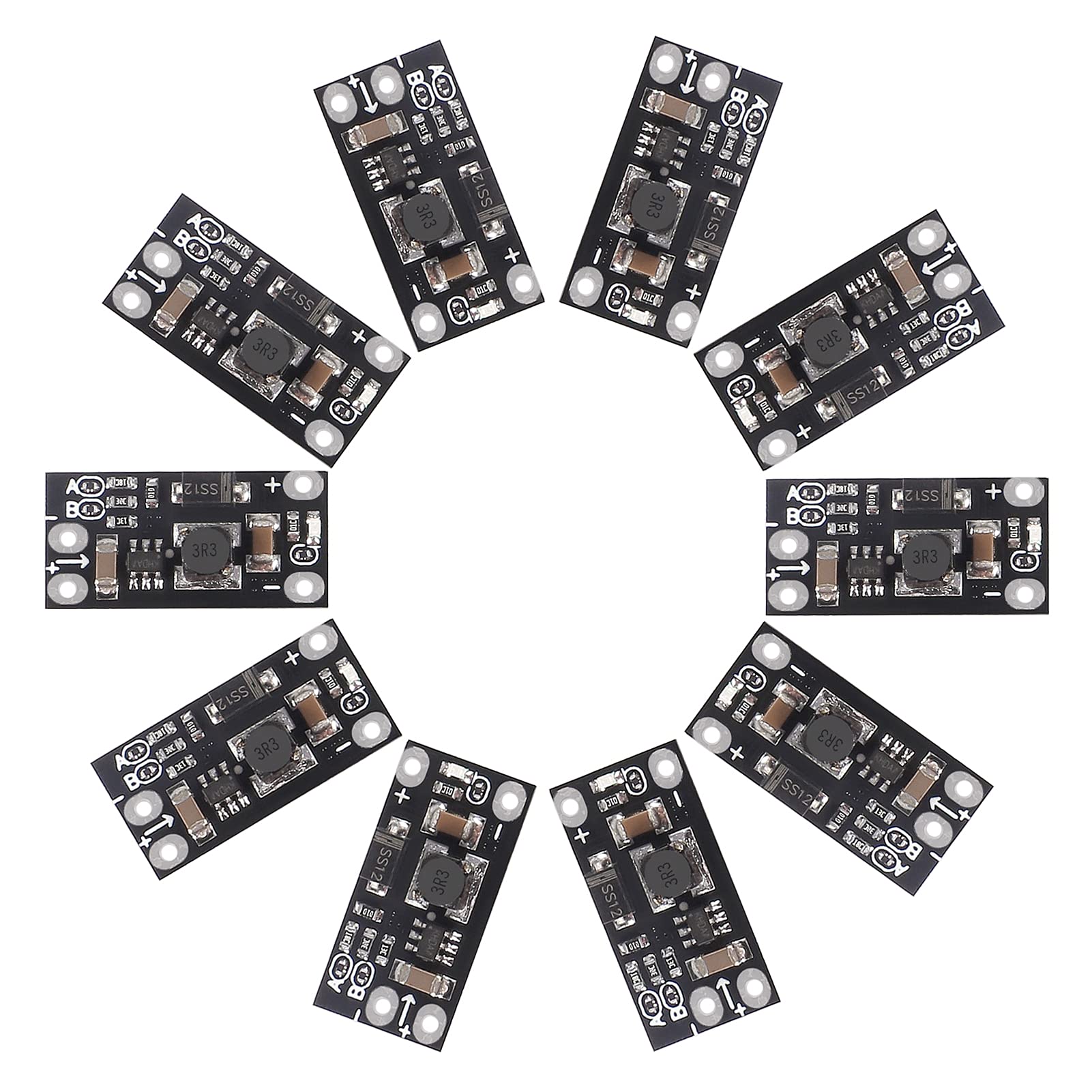 10PCS Voltage Boost Module 3.7V To 5V/8V/9V/12V - Mini Step Up Board With LED Indicator