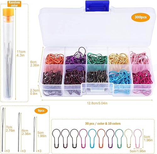 Miniatura 2 de Kollase Marcadores de puntada, 300 marcadores de ganchillo, marcadores de punto de metal para ganchillo, accesorios y suministros de ganchillo,